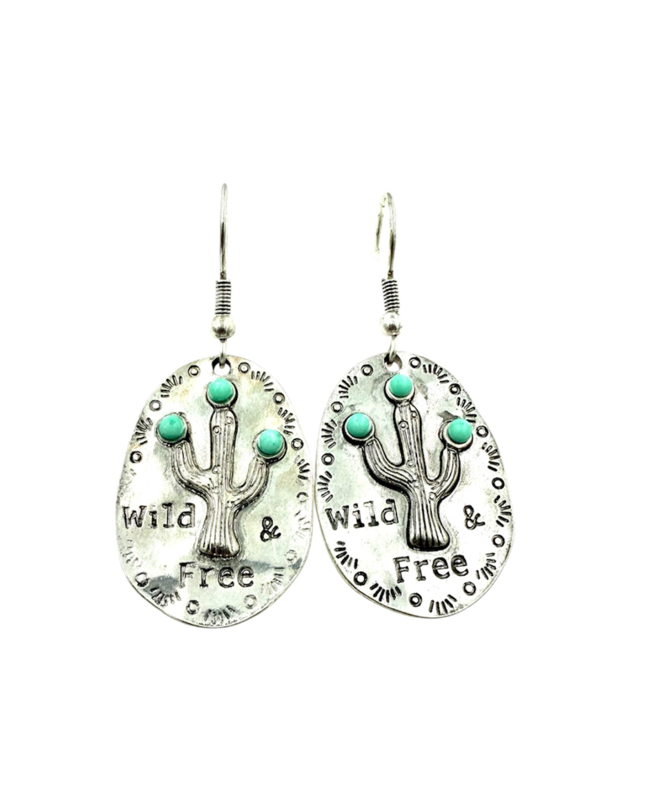 J6453A - Wild & Free Western Cactus Fishhook Earrings - Rawhide Western Wear