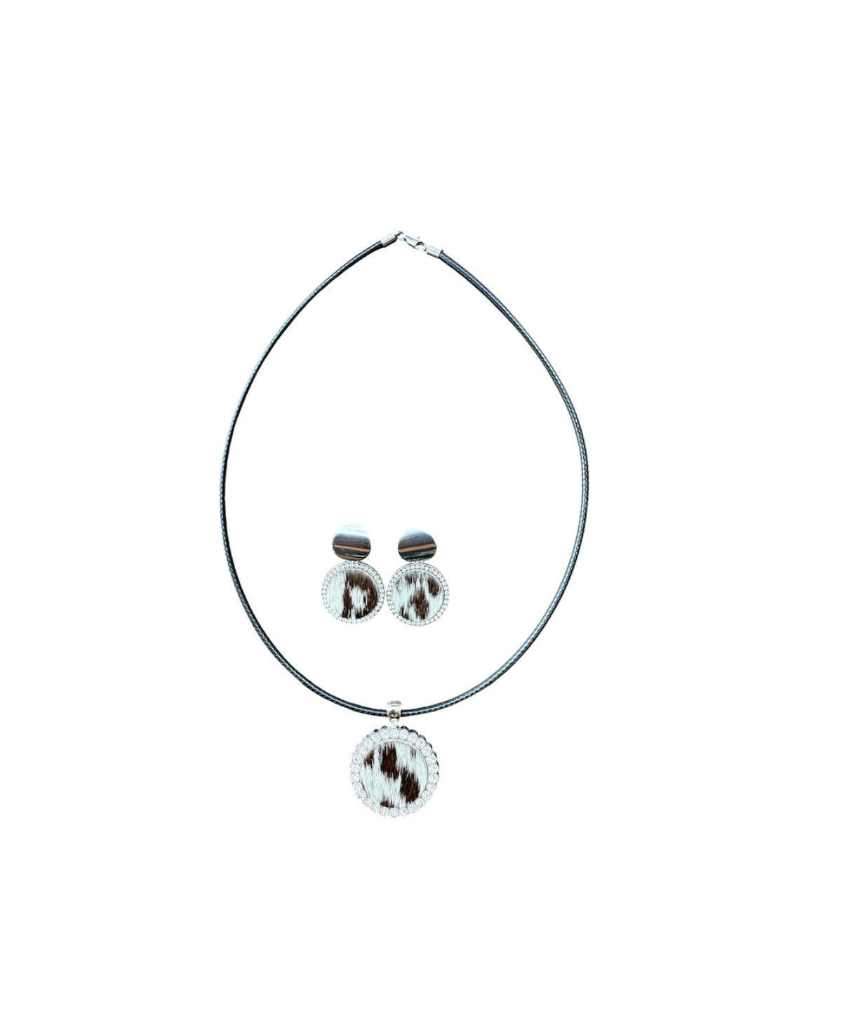 J6929 - 100% Cowhide Necklace & Earrings Set - Rawhide Western Wear