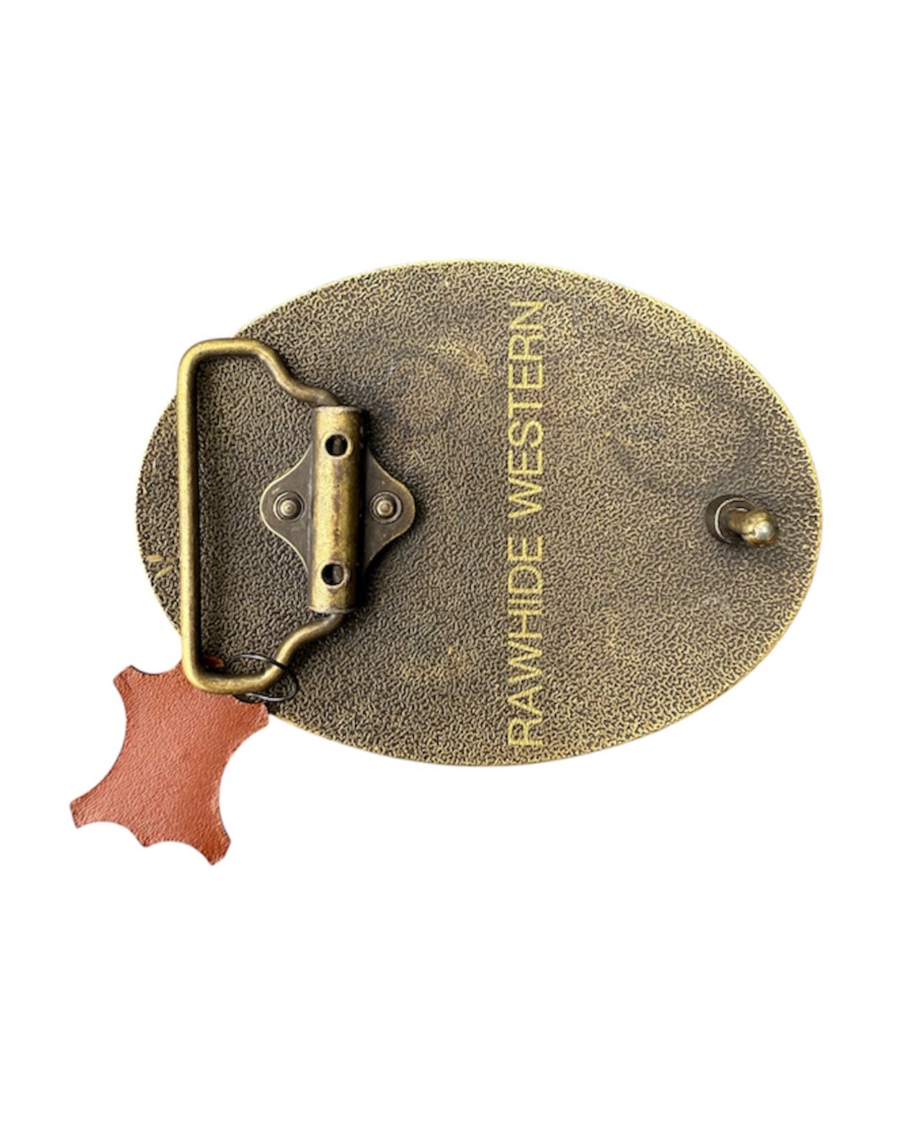 A8870 - Bronze Antique Colour Western Buckle w Leather Tooled insert