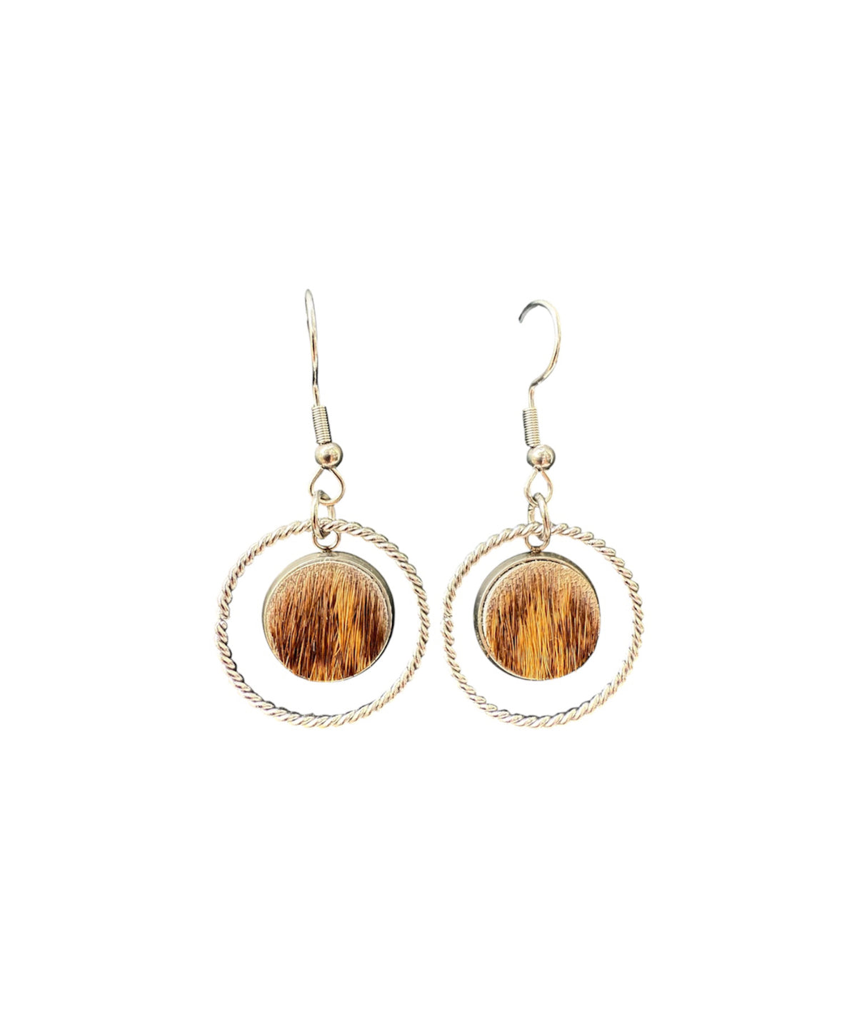 J7053F - 100% Hair on Hide Dangle Earrings