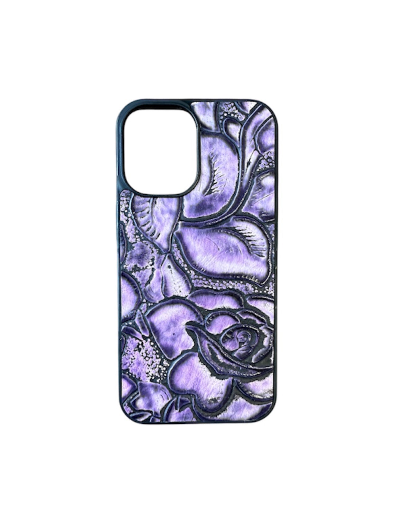 A8804 - IPhone 16 Tooled Leather w Rubber Case