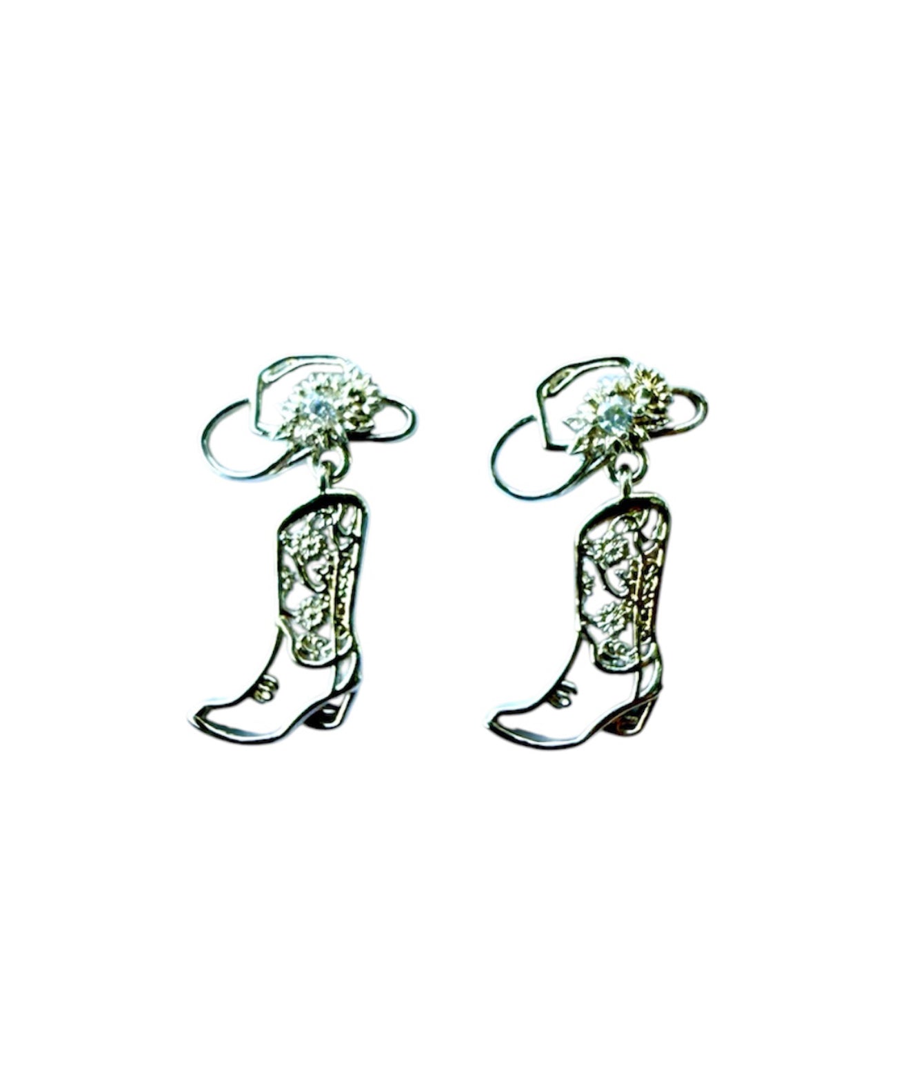 J7011A - Hat & Boot Stud Dangle Earrings - Rawhide Western Wear