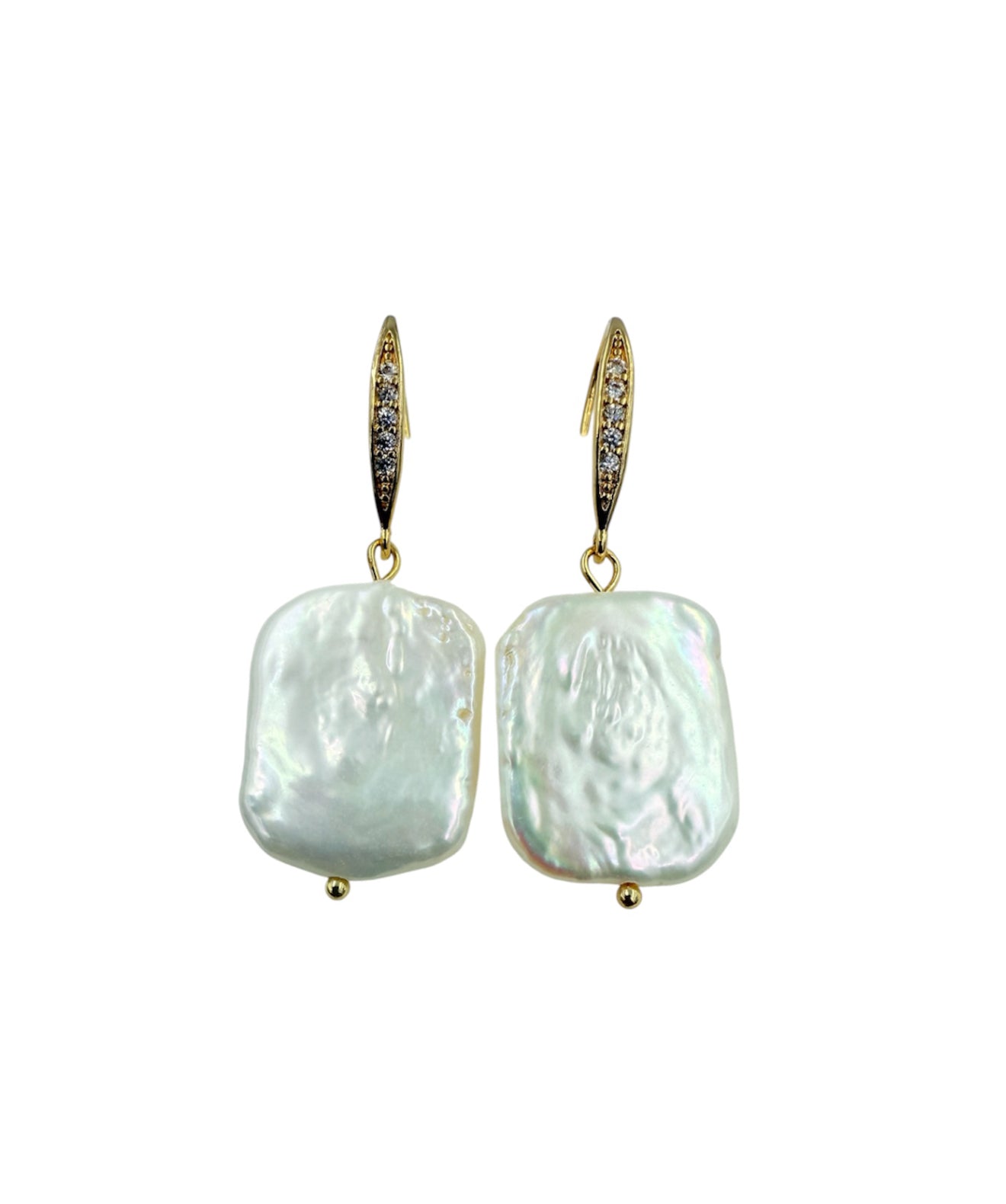 J7111 - Real Pearl White Baroque Dangle Earrings - Rawhide Western Wear