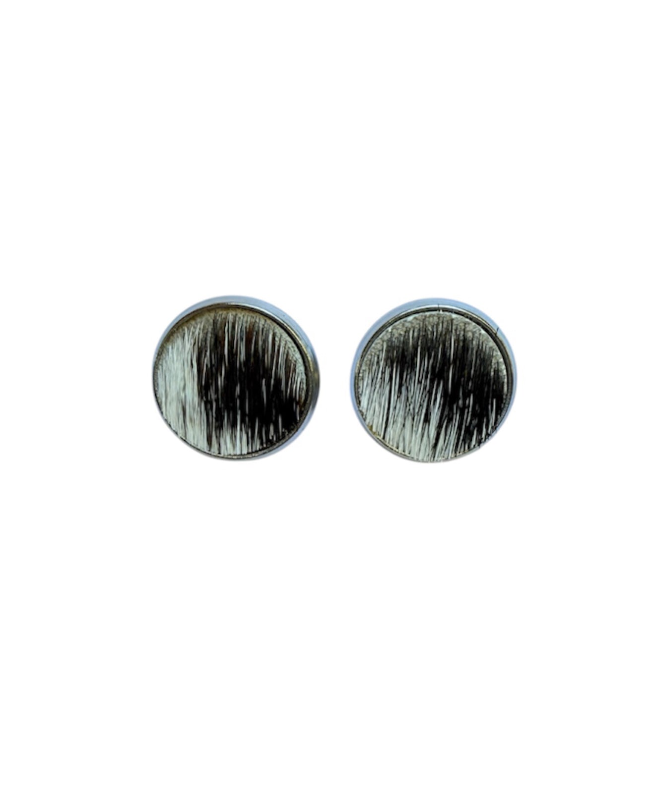 J6598A - Round Hide Stud Earrings
