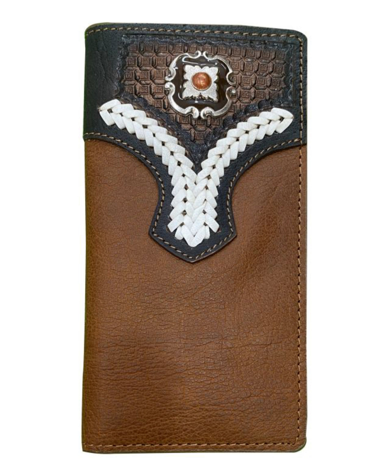 78174 - Two-Tone Brown Leather Bi-fold Wallet
