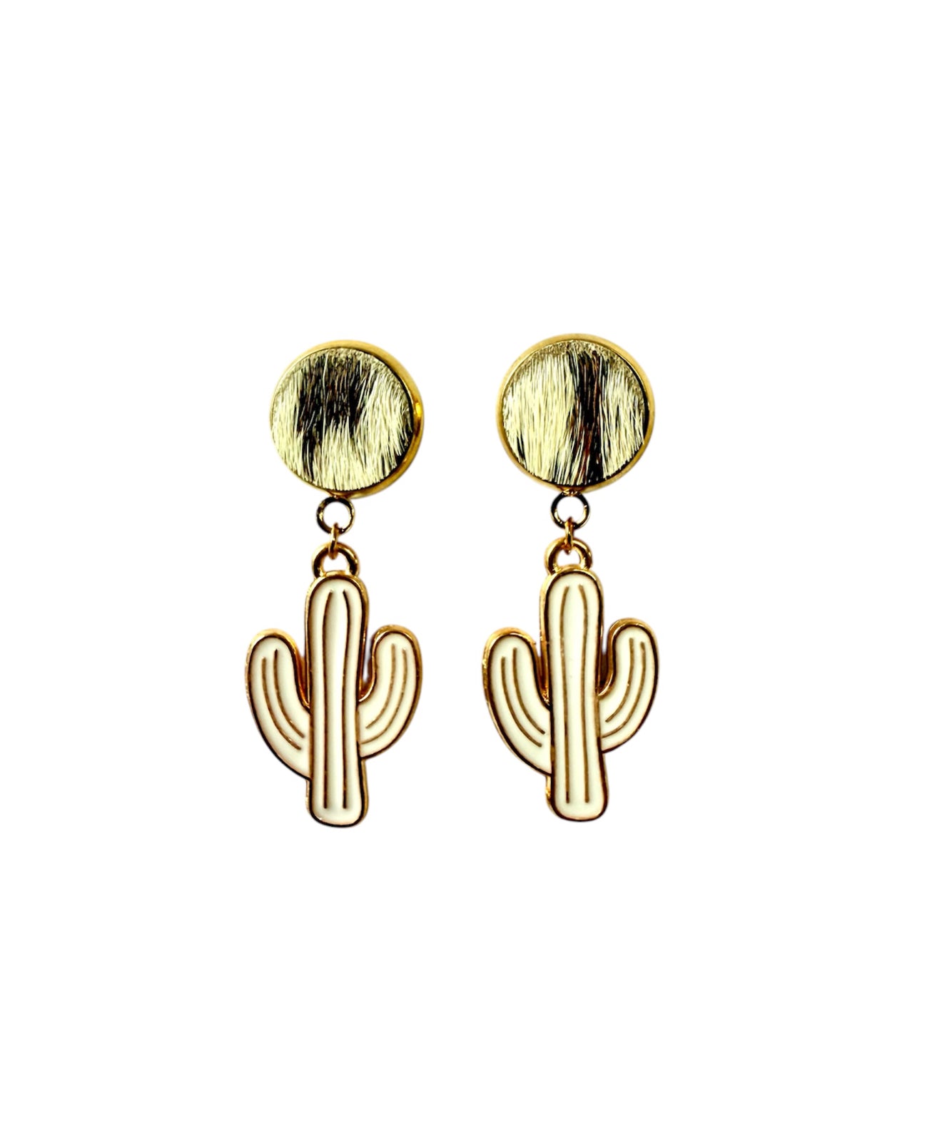 J7041A - 100% Hair on Hide Stud Dangle Earrings