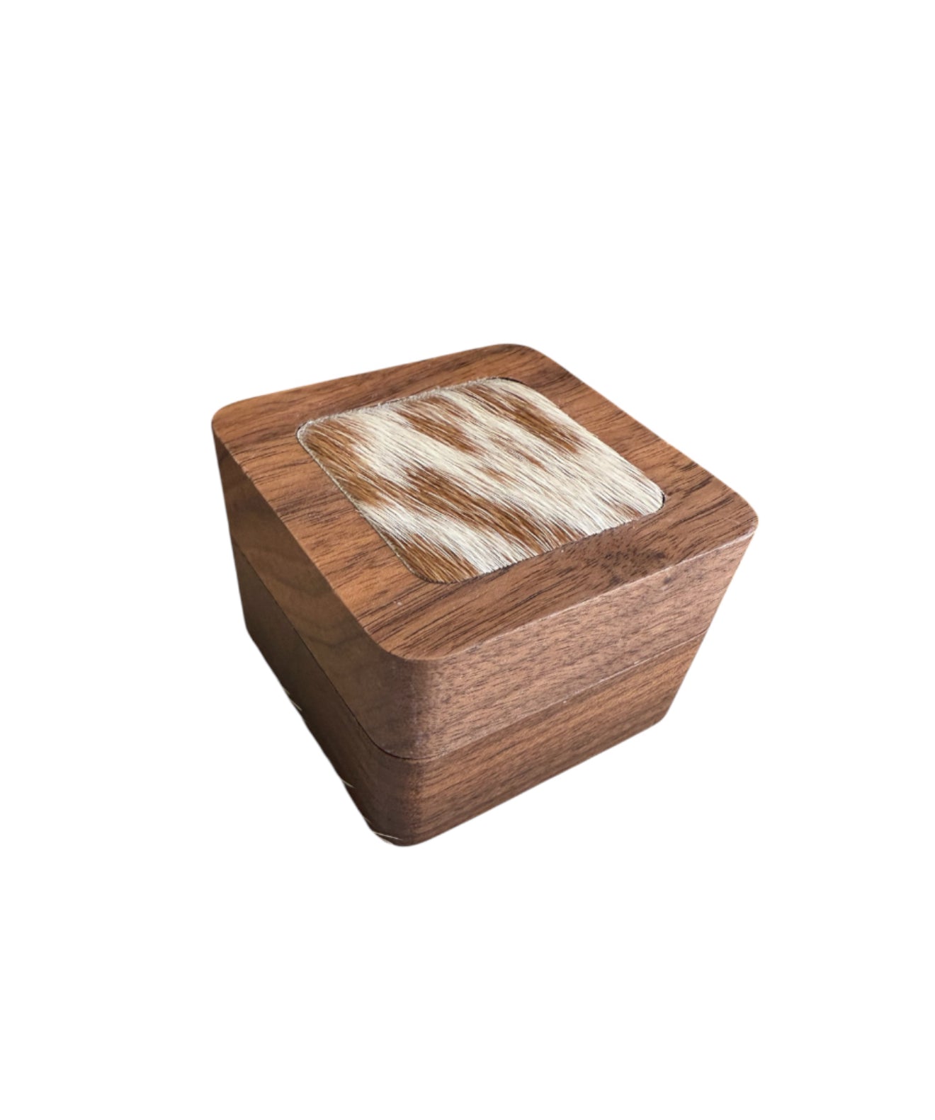 A8778A - 100% Hair On Hide Wooden 1 Ring Box