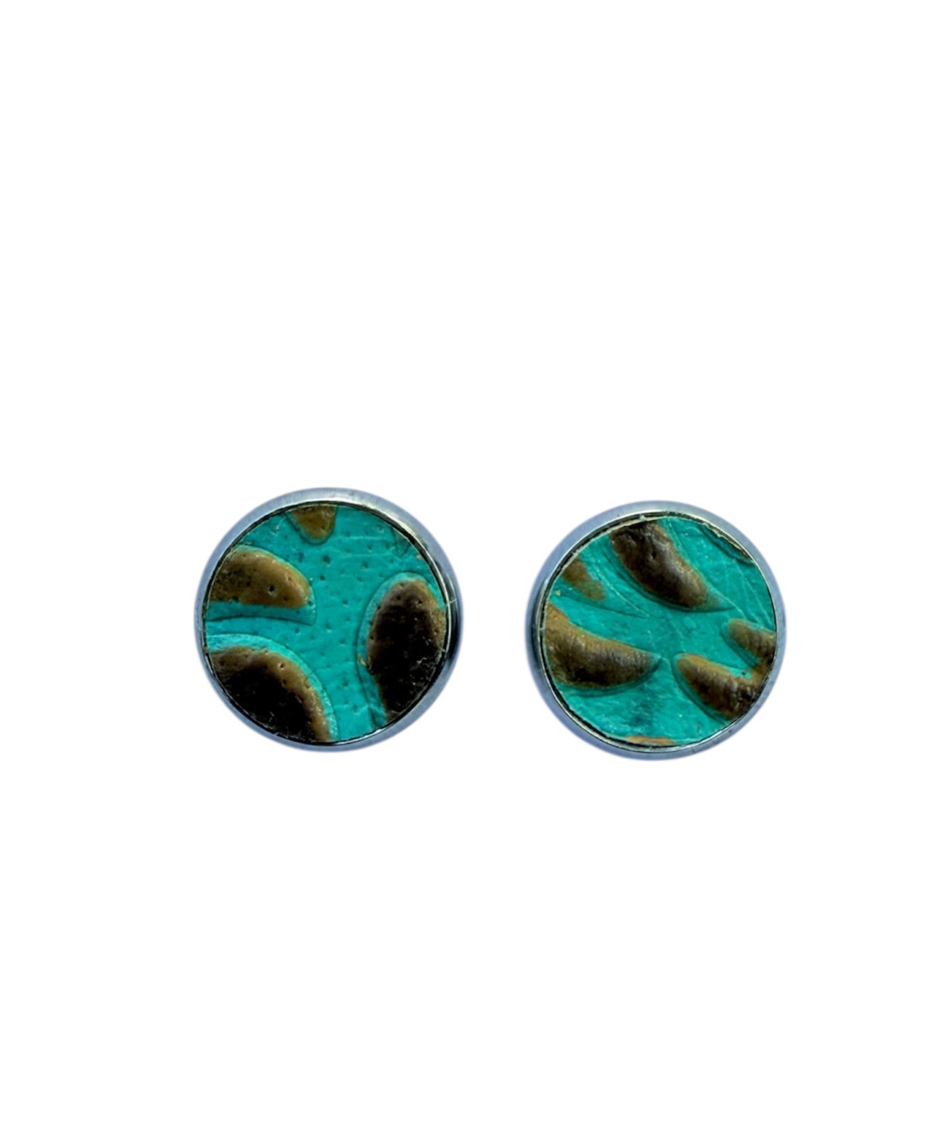 J6962 Real Tooled Leather Stud Earrings - Rawhide Western Wear