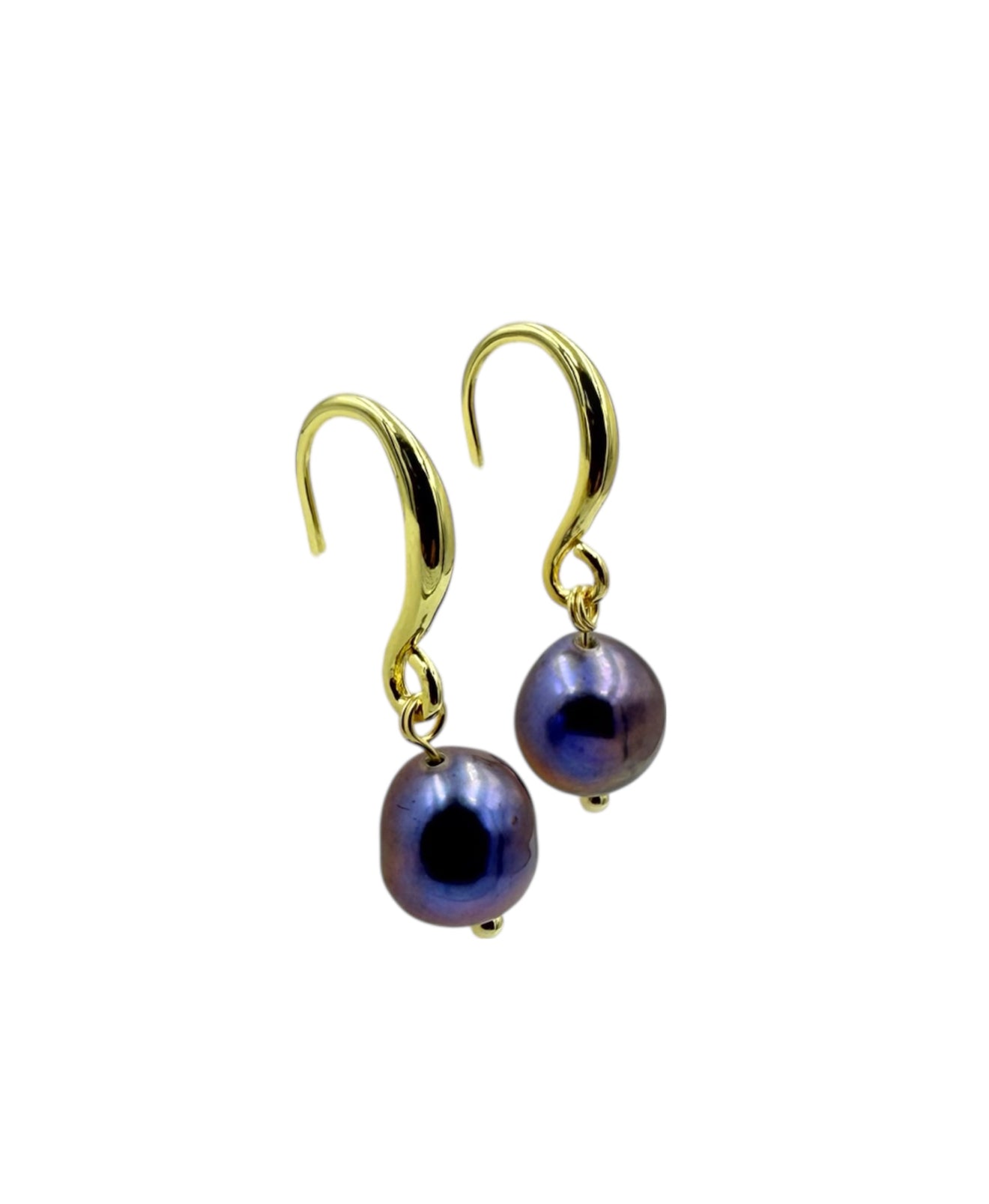 J7115 - Real Pearl Blue/Black Baroque Dangle Earrings - Rawhide Western Wear