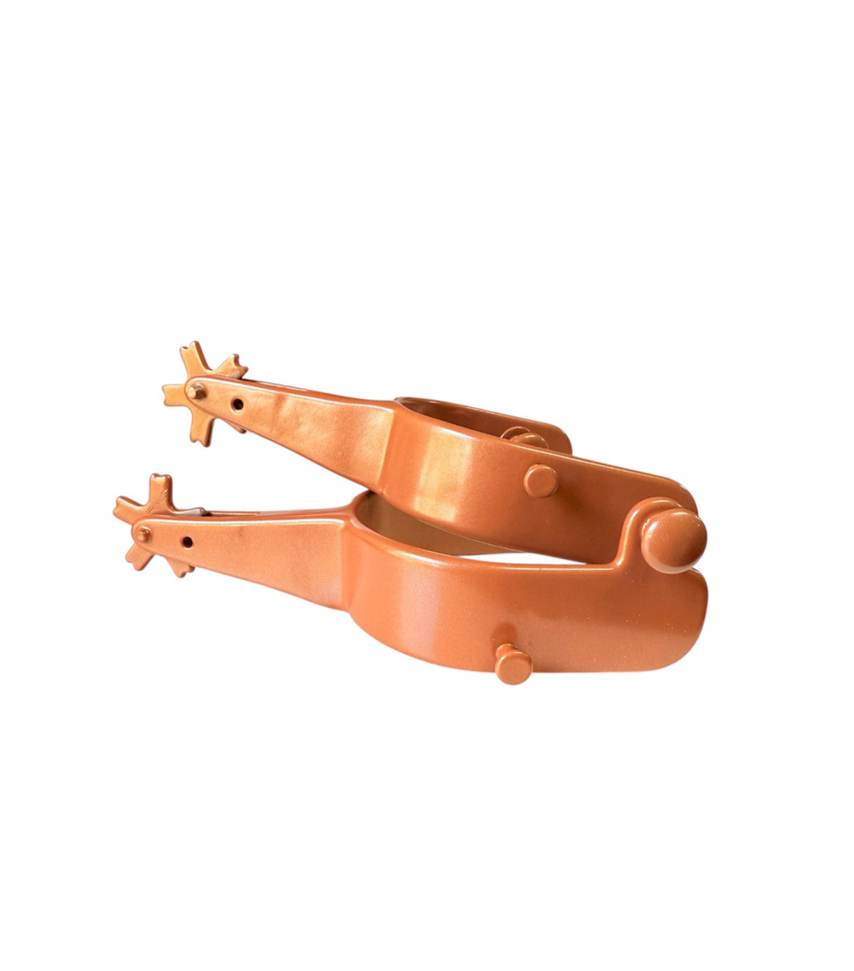 088014CP - 30 Degree Shaft Copper Pearl Rodeo Bull Spur