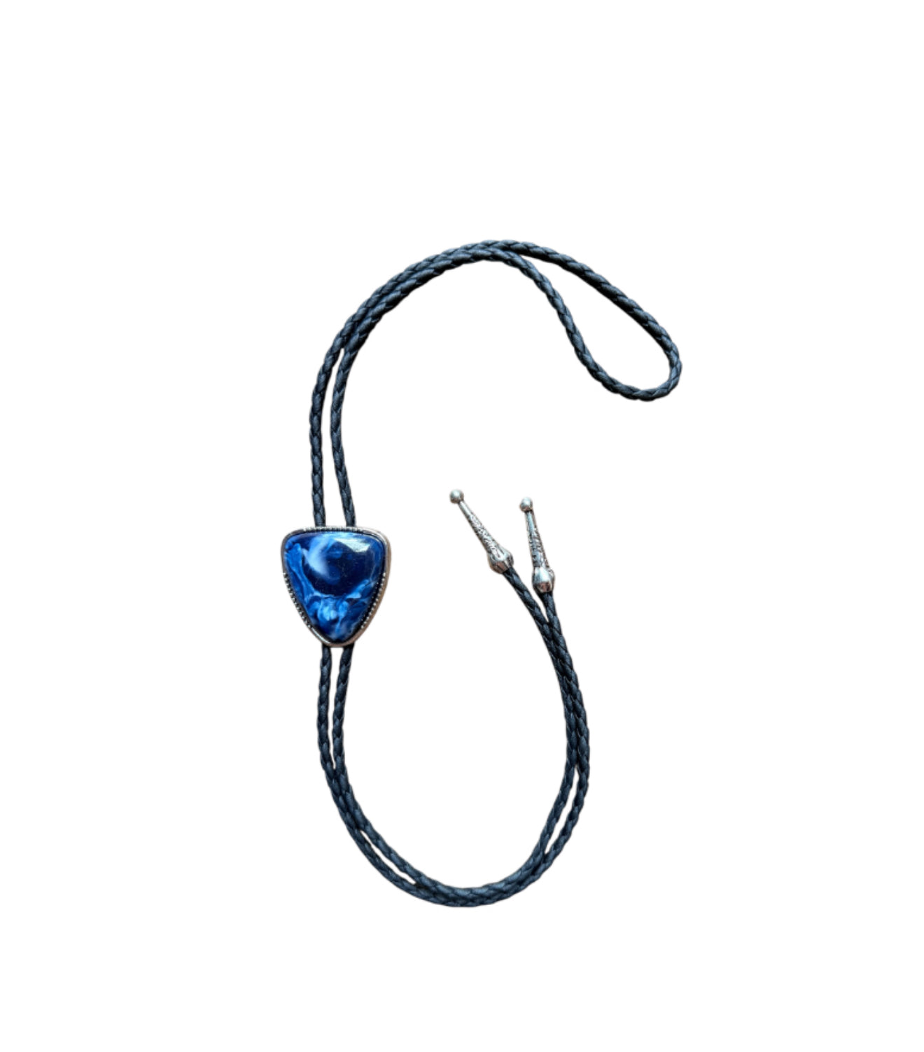J7083 - Bolo Tie w Navy Blue Bead