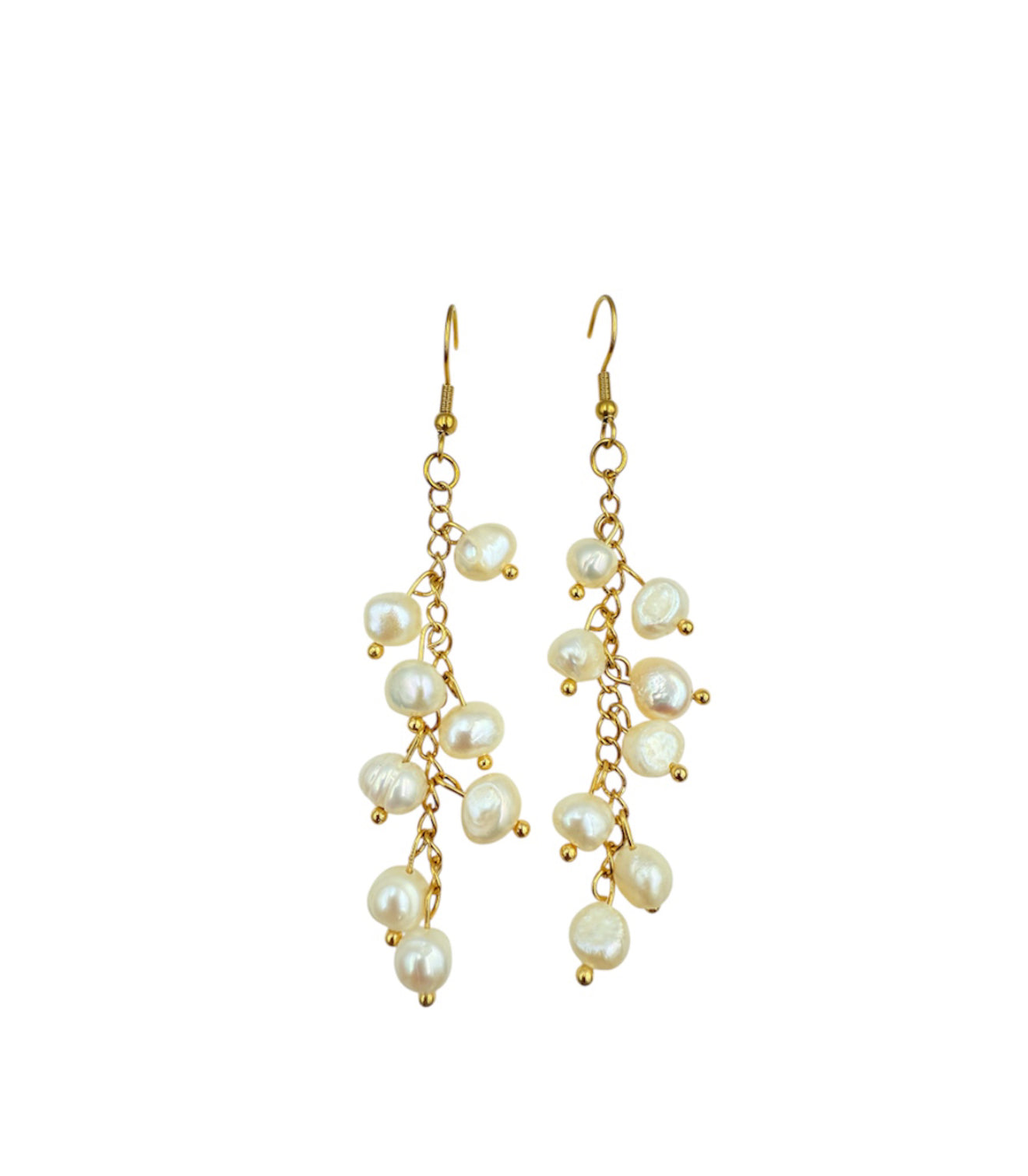 J7067 - Real Pearl Hook Dangle Earring