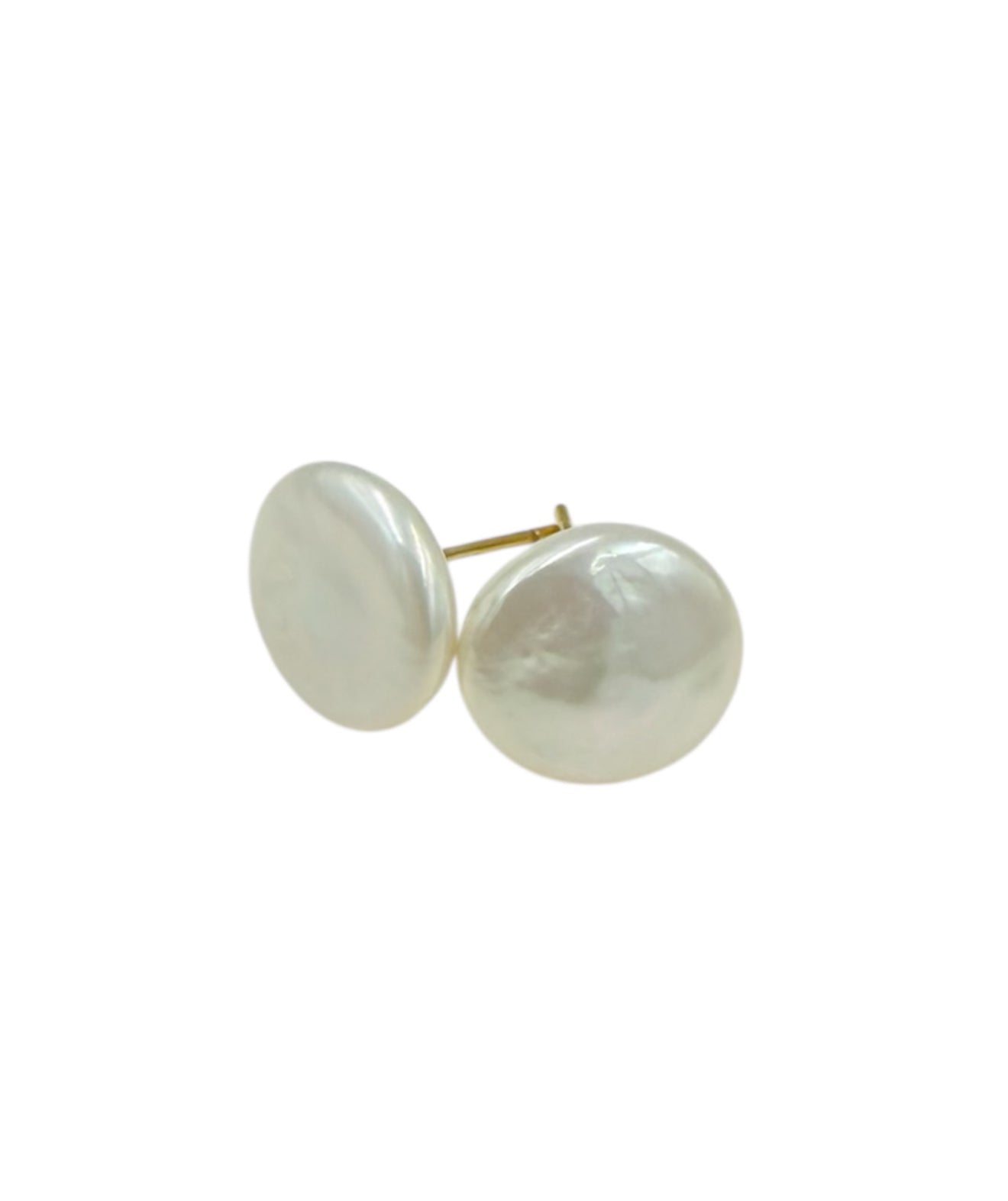J7104 - Real Pearl White Button Stud Earring (no 2 Pearls are the same) - Rawhide Western Wear