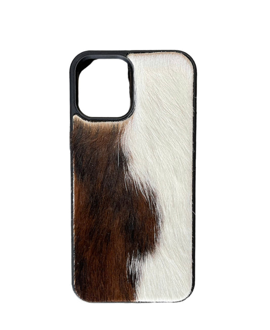 A8362 - IPhone 12 Pro Max Hair on Hide Leather w Rubber Case