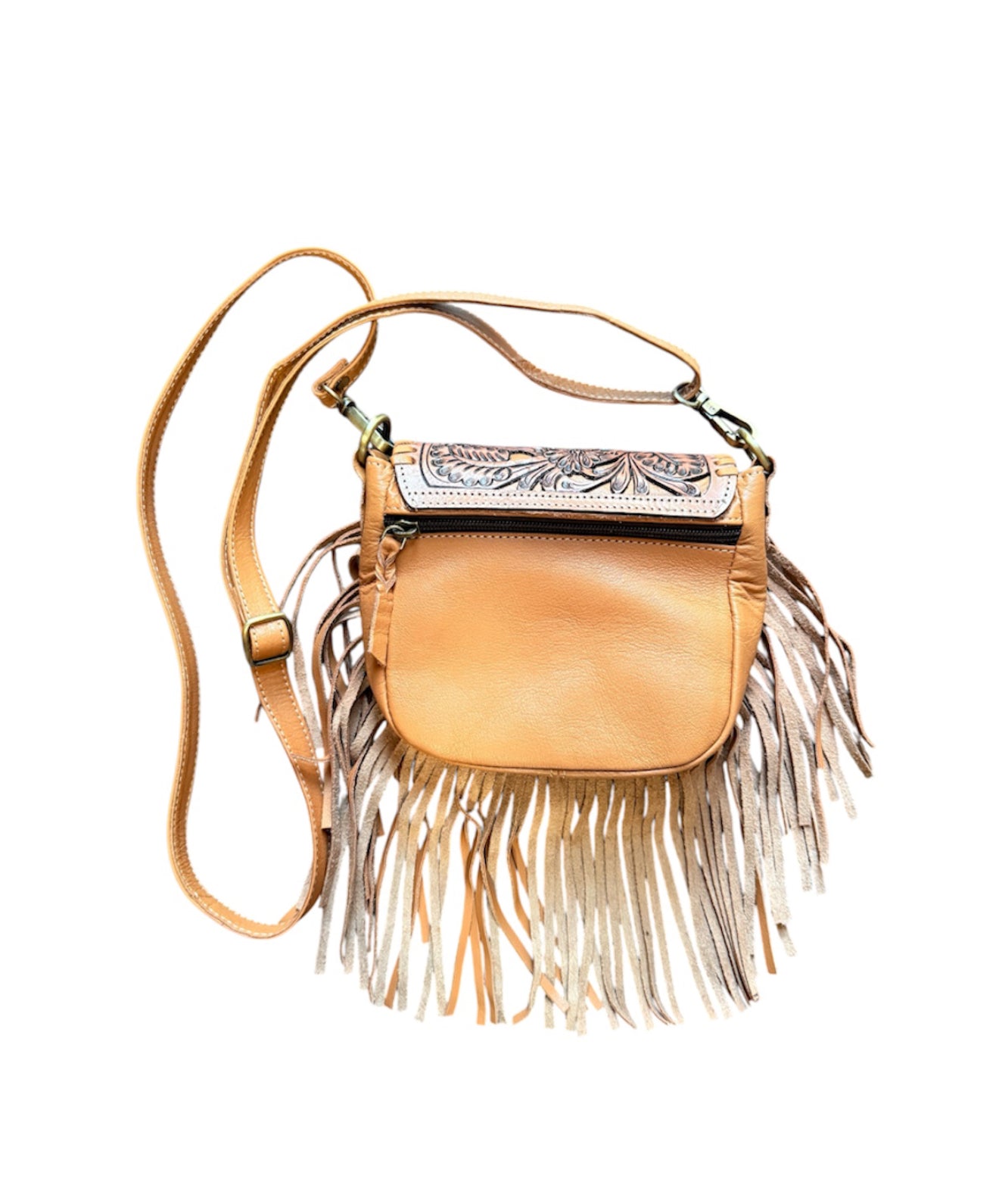 TLB14 - Tooling Leather Hand Carved Flap Sling Bag