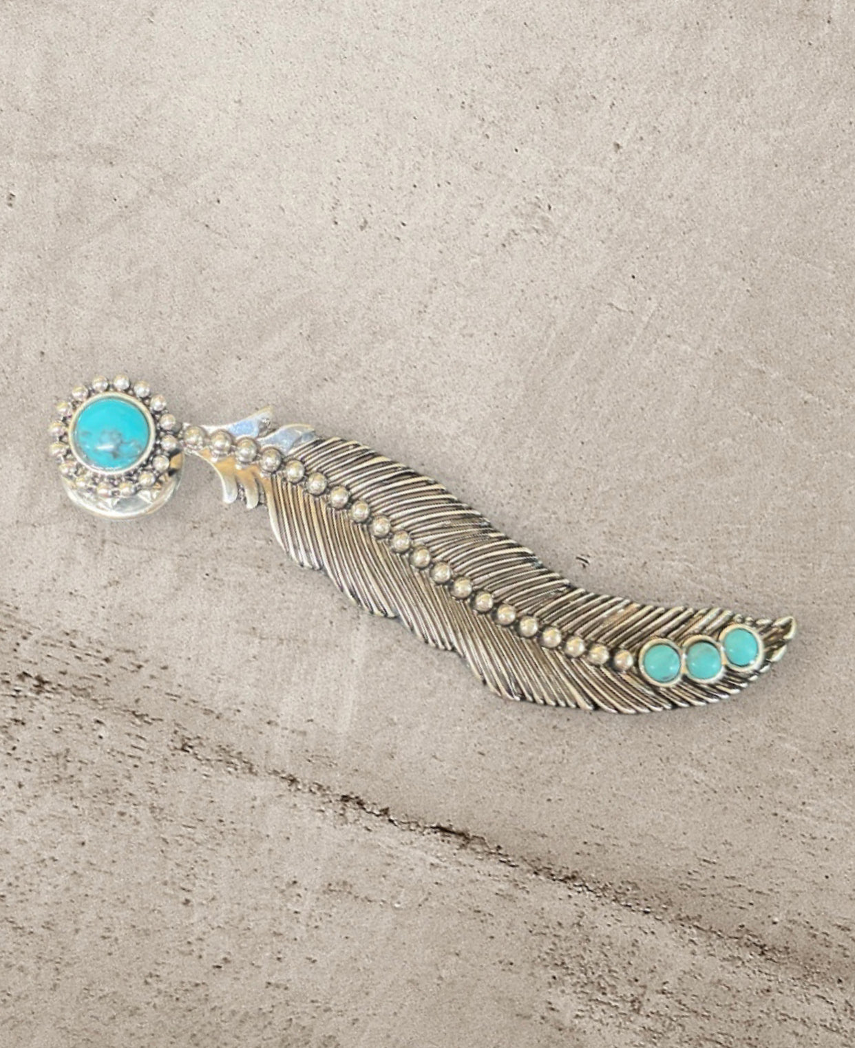 J6699S - Metal Feather Stone Hat Pin