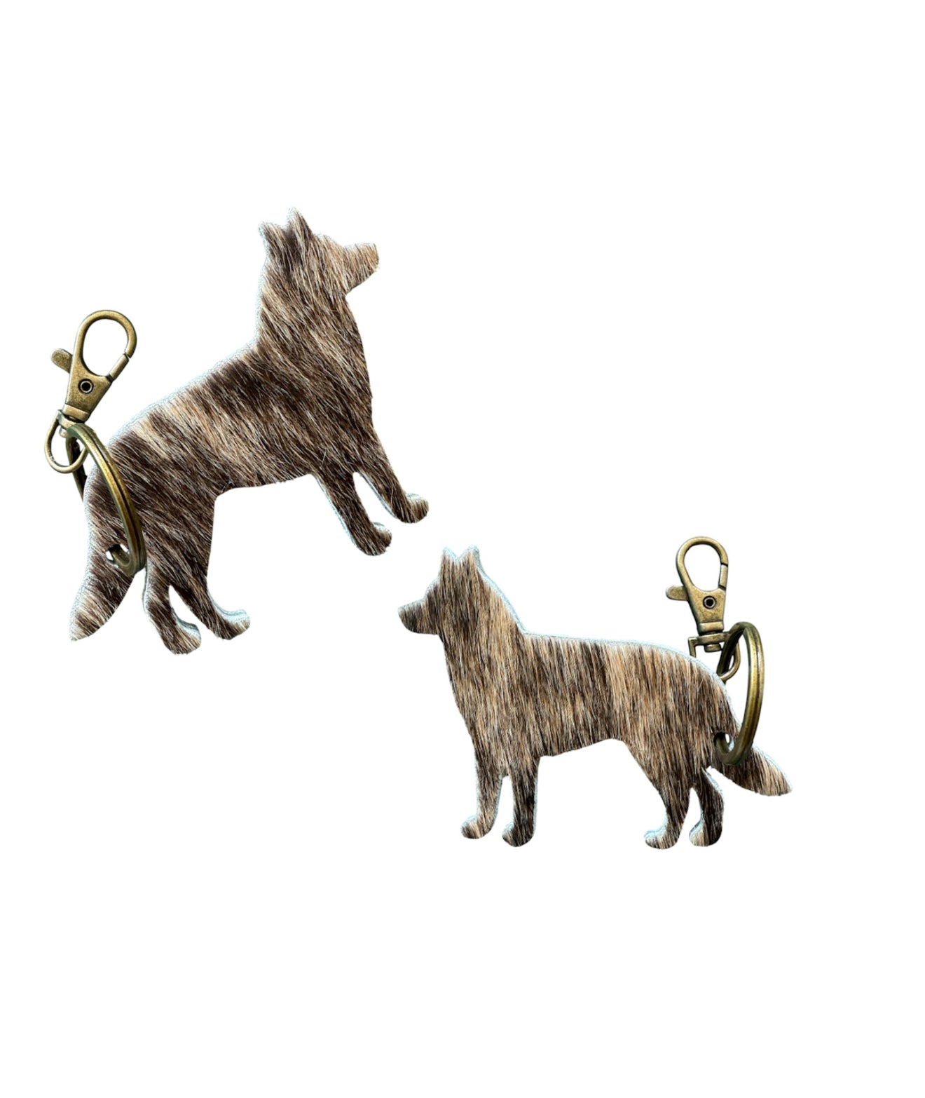 A8687 - Double Sided 100% Hair On Hide Leather Keychain