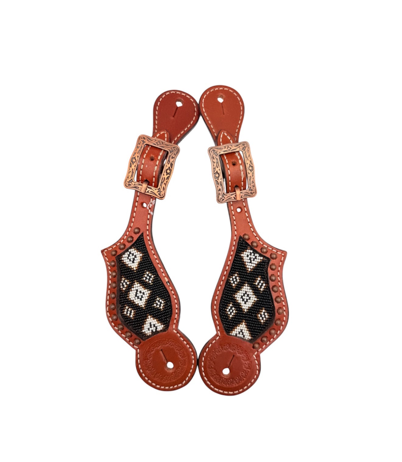 30898 - Ladies Spur Straps with Beaded inlay
