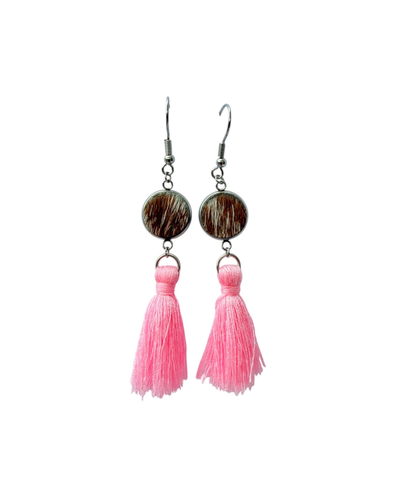 J7034 - Tassel Hide Fishhook Earrings - Rawhide Western Wear