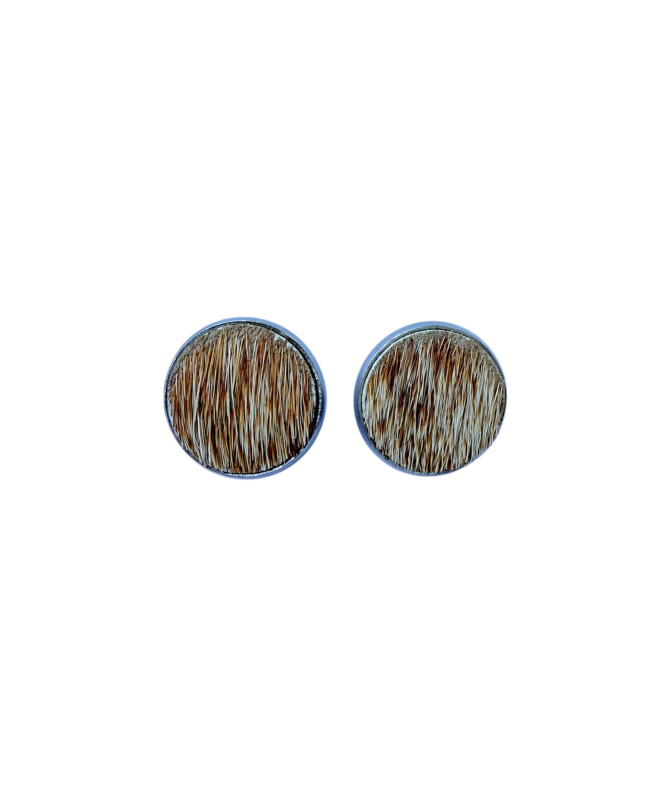 J6973 - Round Hide Stud Earrings