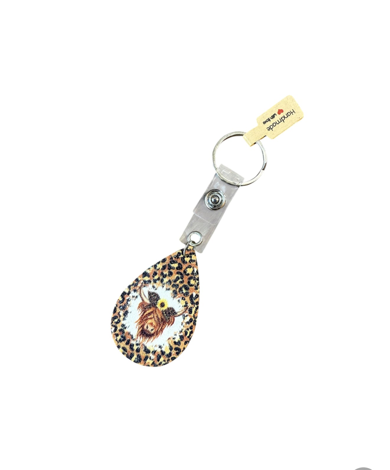 A7990B - Highland Cow Print Keychain