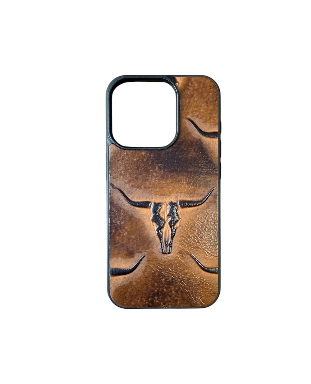A8602 - IPhone 15 Pro Tooled Leather w Rubber Case