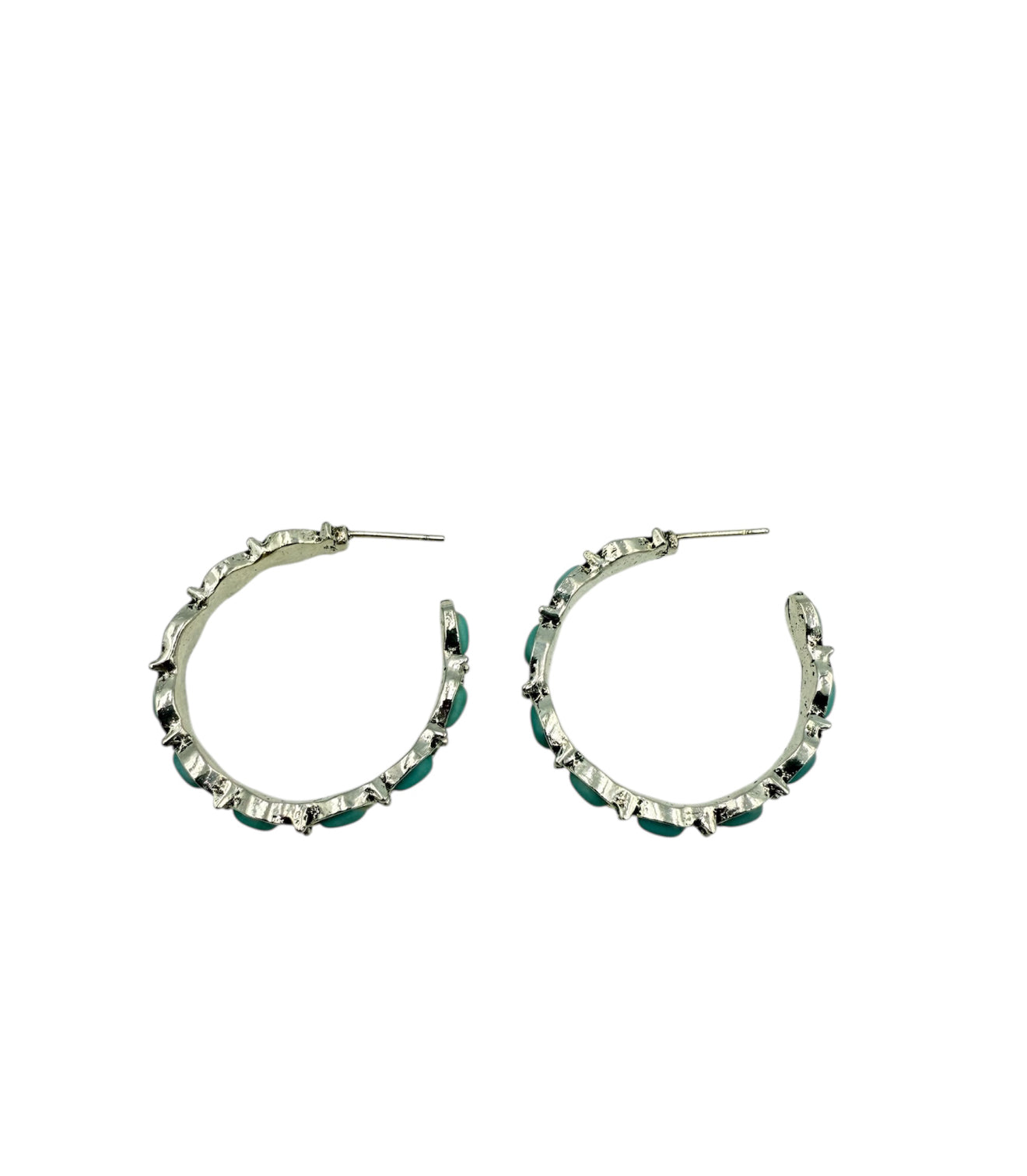 J7081 - C Shape Turquoise Dangle Earrings