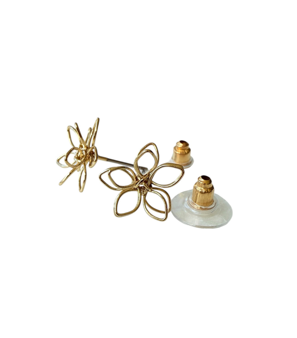 J6491A - Wired Flower Stud Earrings