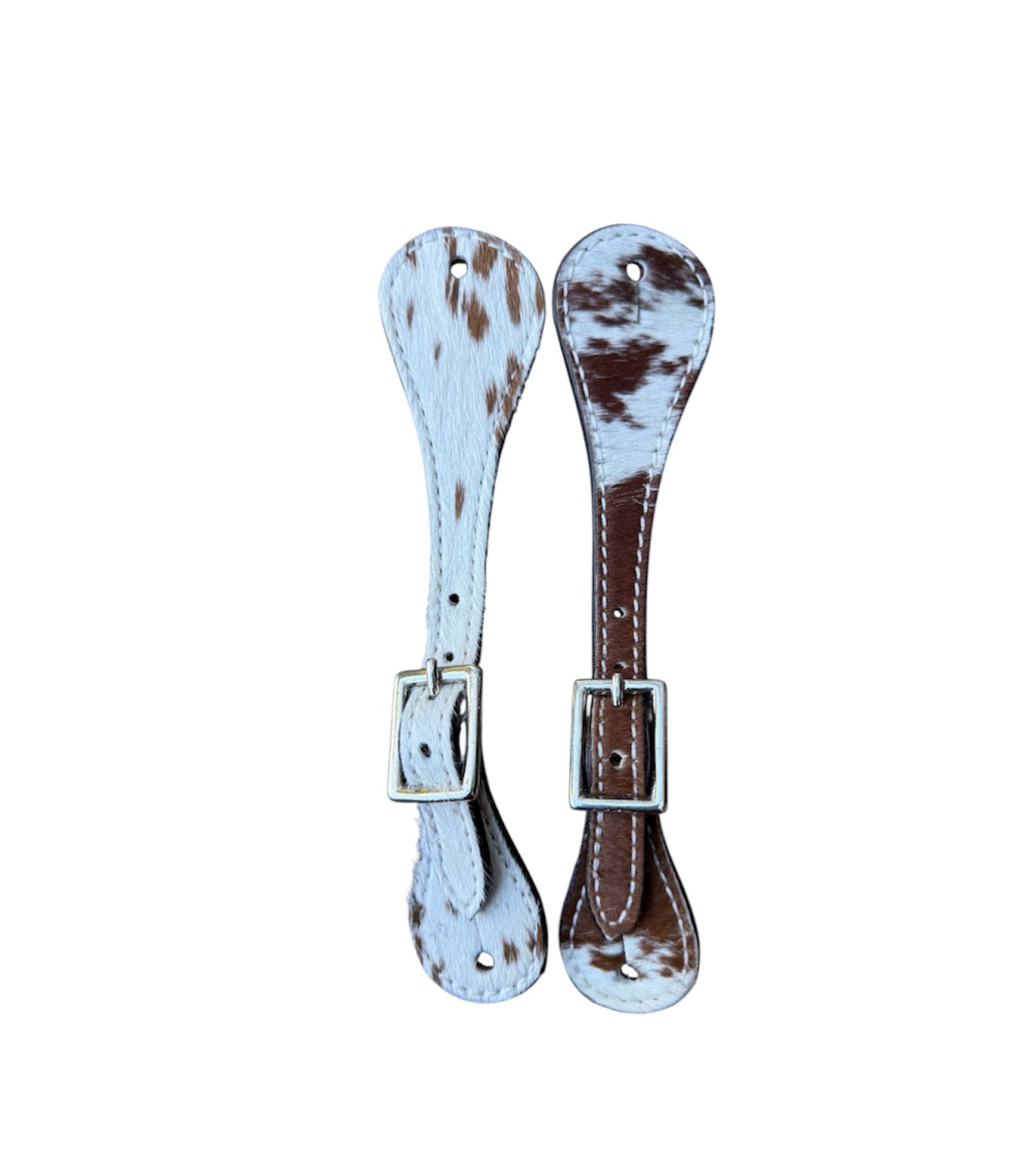 31008D - Leather Hair on Cowhide Youth / Ladies Spur Straps