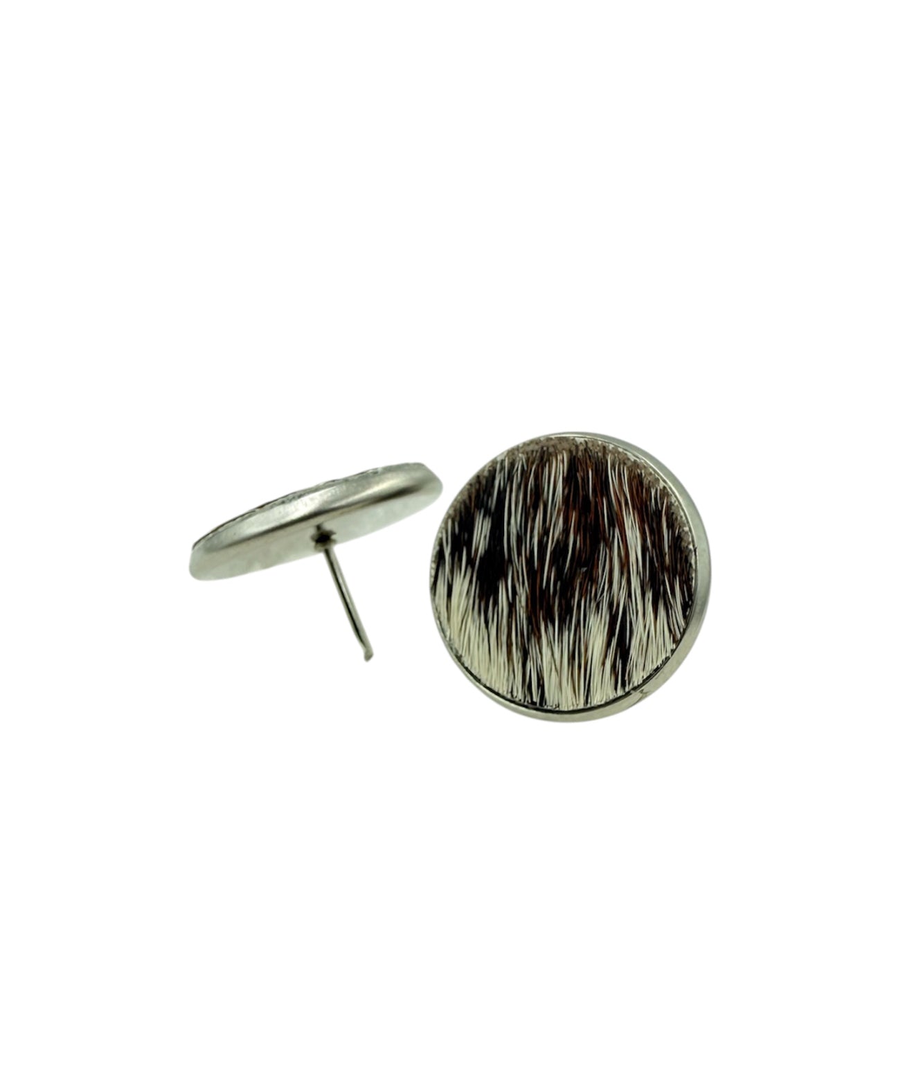 J7051D - Round Hide Stud Earrings - Rawhide Western Wear