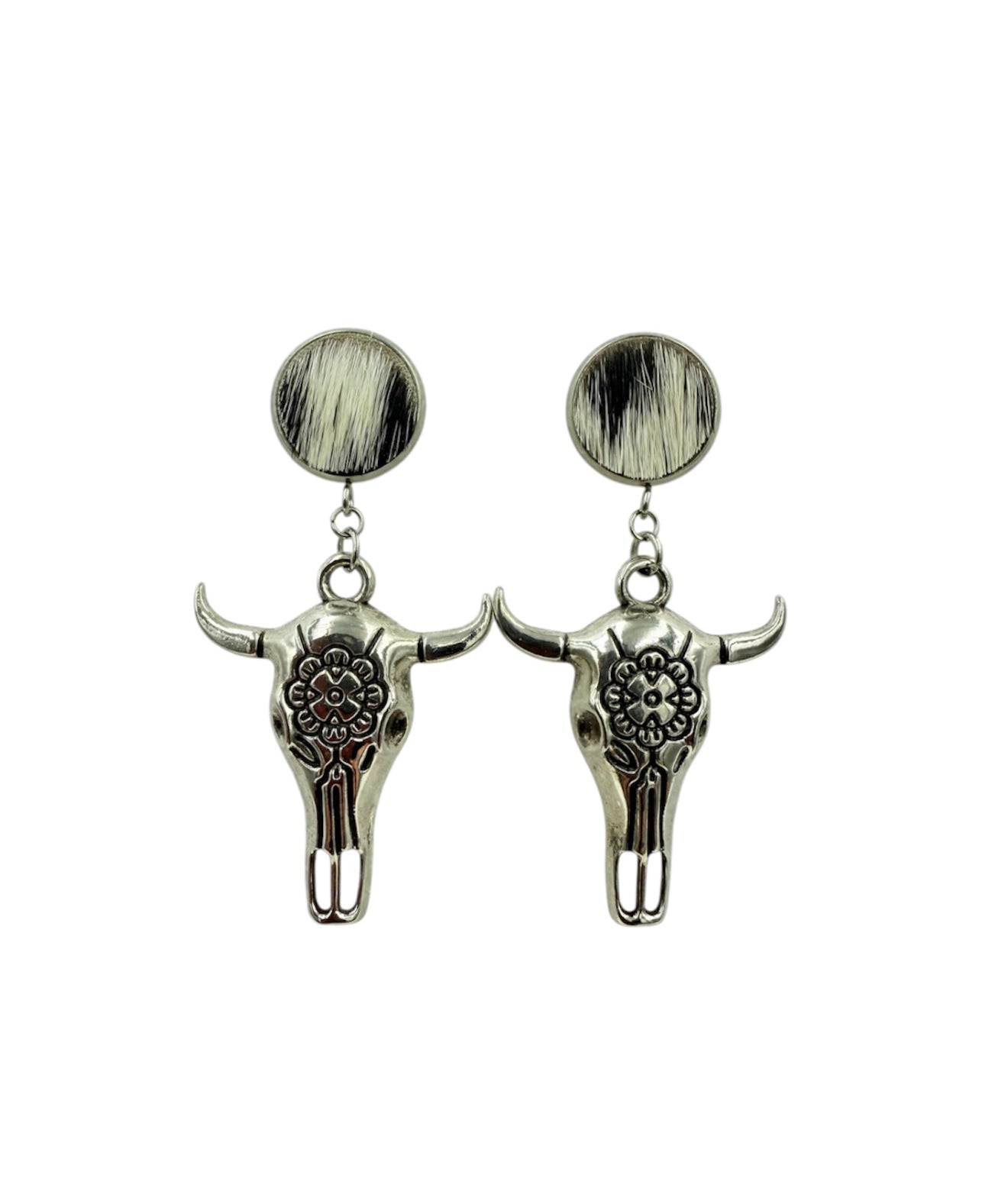 J6579A - 12mm Hide Stainless Steel Stud w Skull Dangle