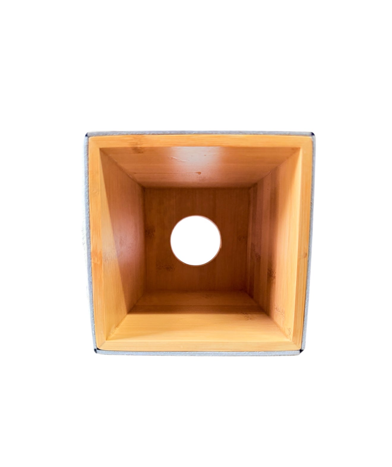 A8986 - Wooden Tissue Holder w Cowhide & Kangaroo Leather
