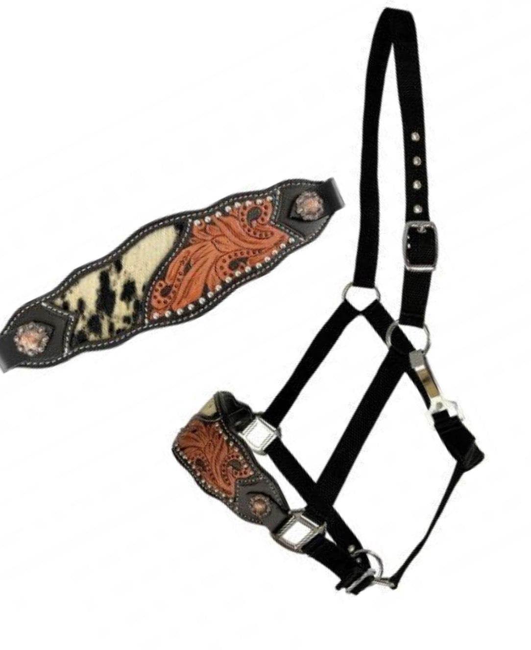 202752 - 100% Hair on Hide Nylon Bronc Halter