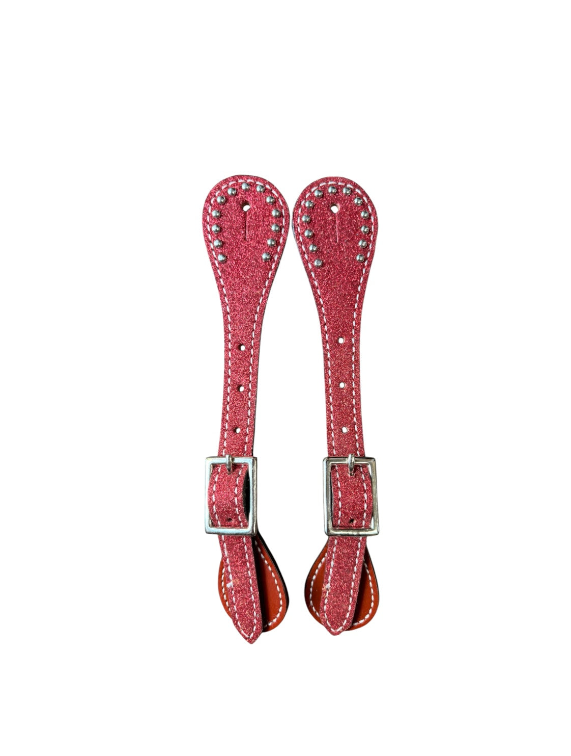 176458R - Ladies Red Glitter Spur Straps