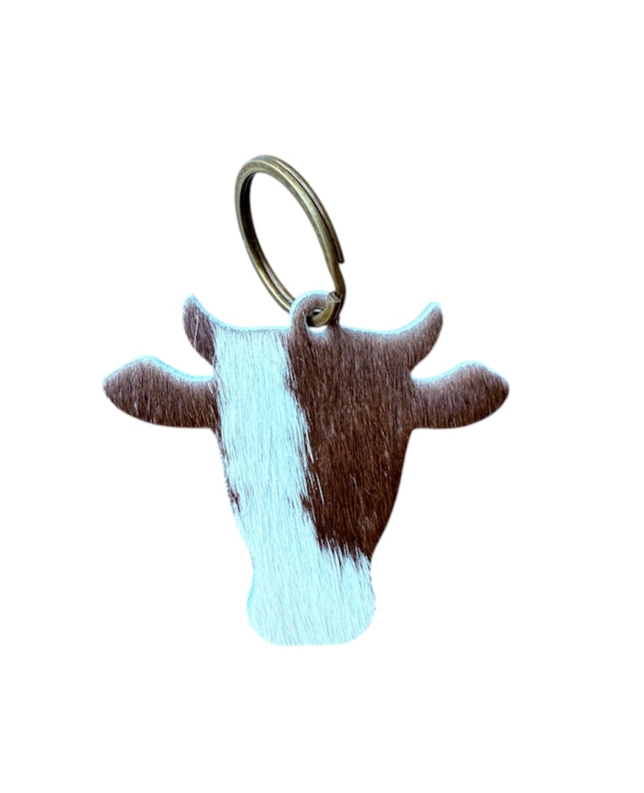 A8735 - Double Sided 100% Hair On Hide Leather Cow Keychain