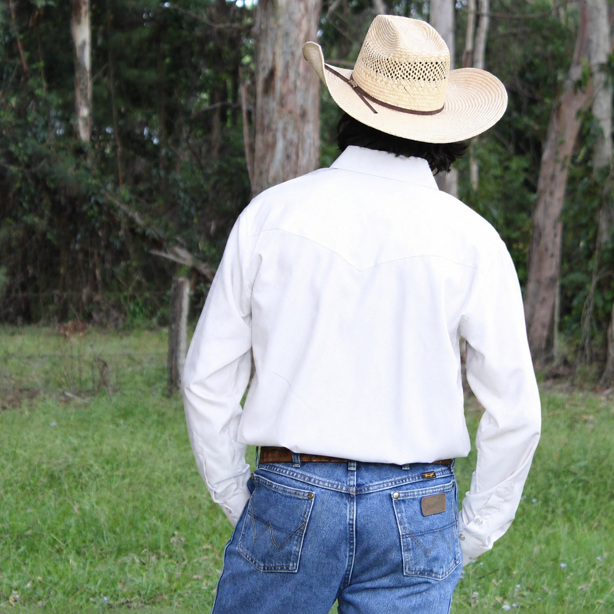 M3050 - Mens Rawhide White Ollie Western Arena Shirt