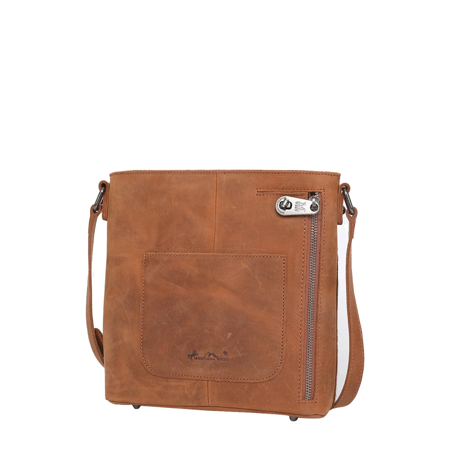 MWRG031BR - Montana West Genuine Leather Concealed Carry Crossbody Brown