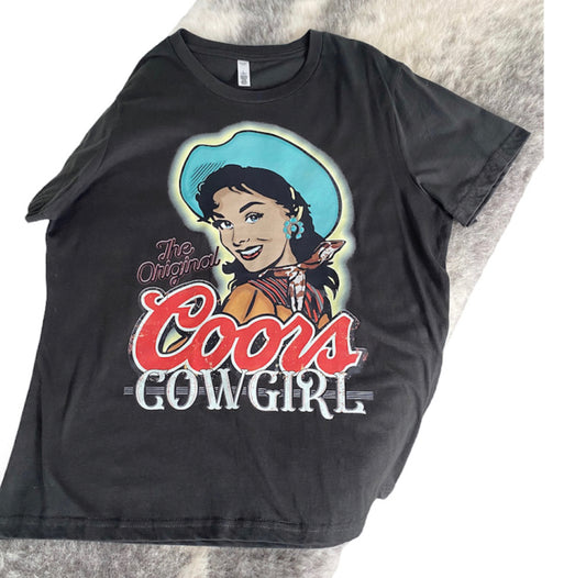 A8454C - Coors Cowgirl Round Neck Graphic T-Shirt