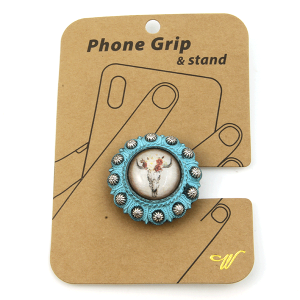 A8065 - Western Longhorn Turquoise Concho Phone Grip