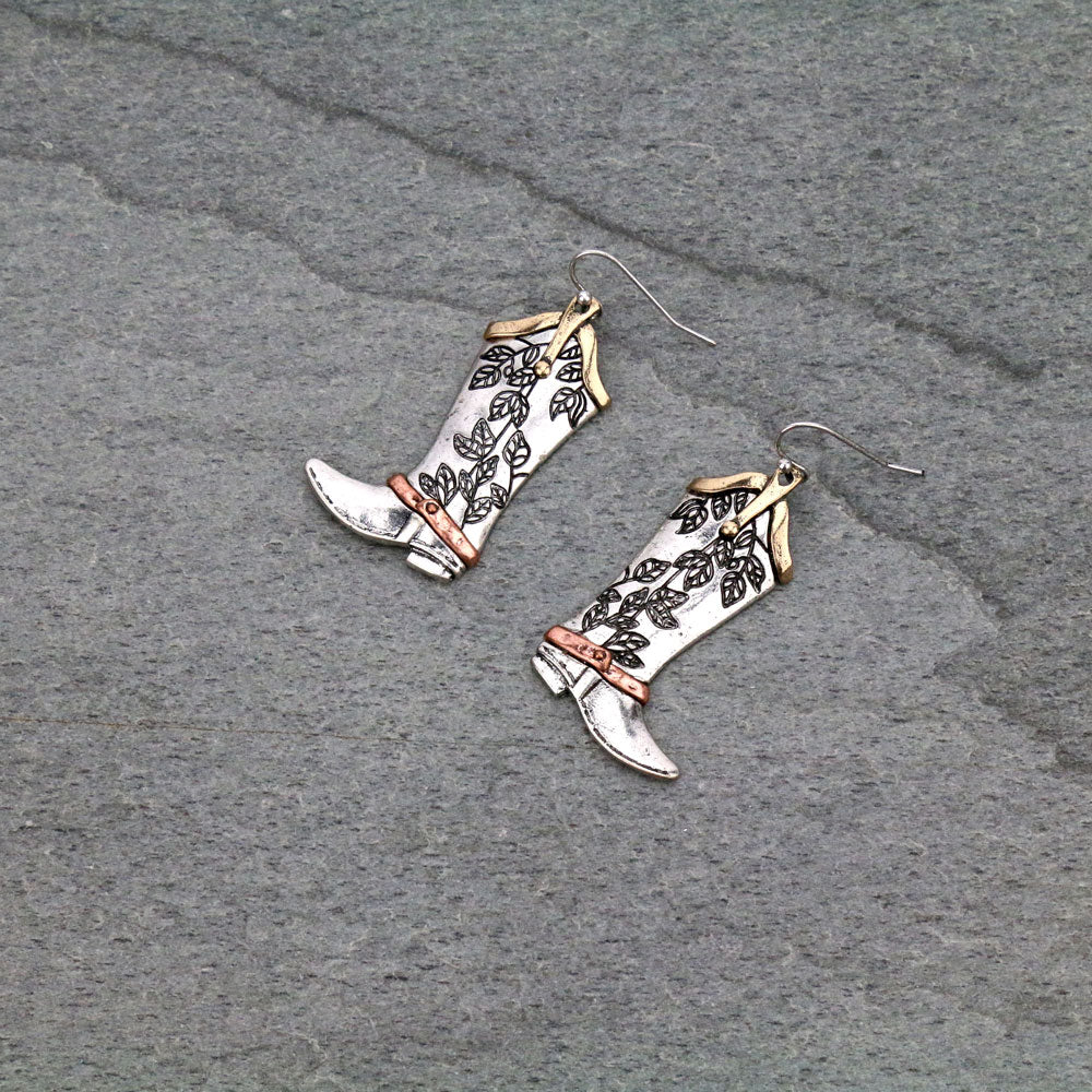 J6517 - Western Boots Dangle Earrings