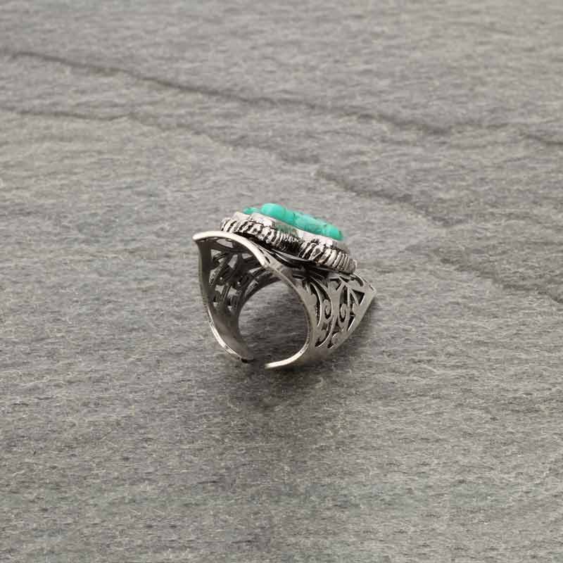 J6474 - Western Style Cactus Cuff Ring