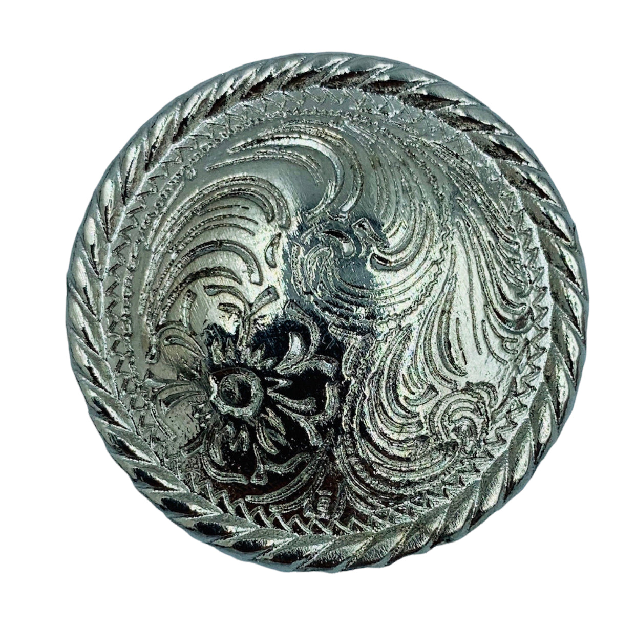 A7268 - Silver Rope Edge Concho - Rawhide Western Wear