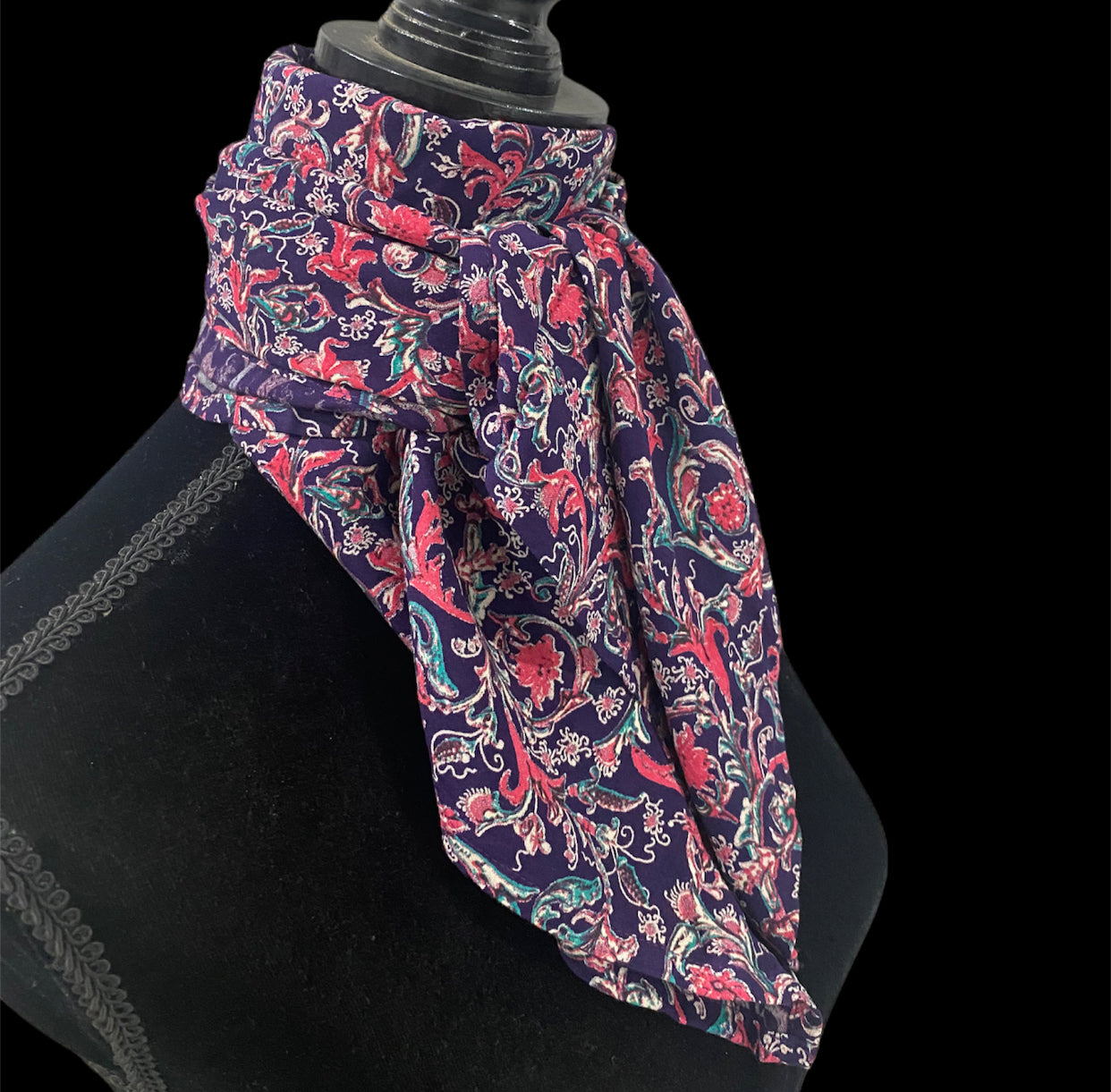 A8002 - Floral Rawhide Wild Rag Cowboy Scarf