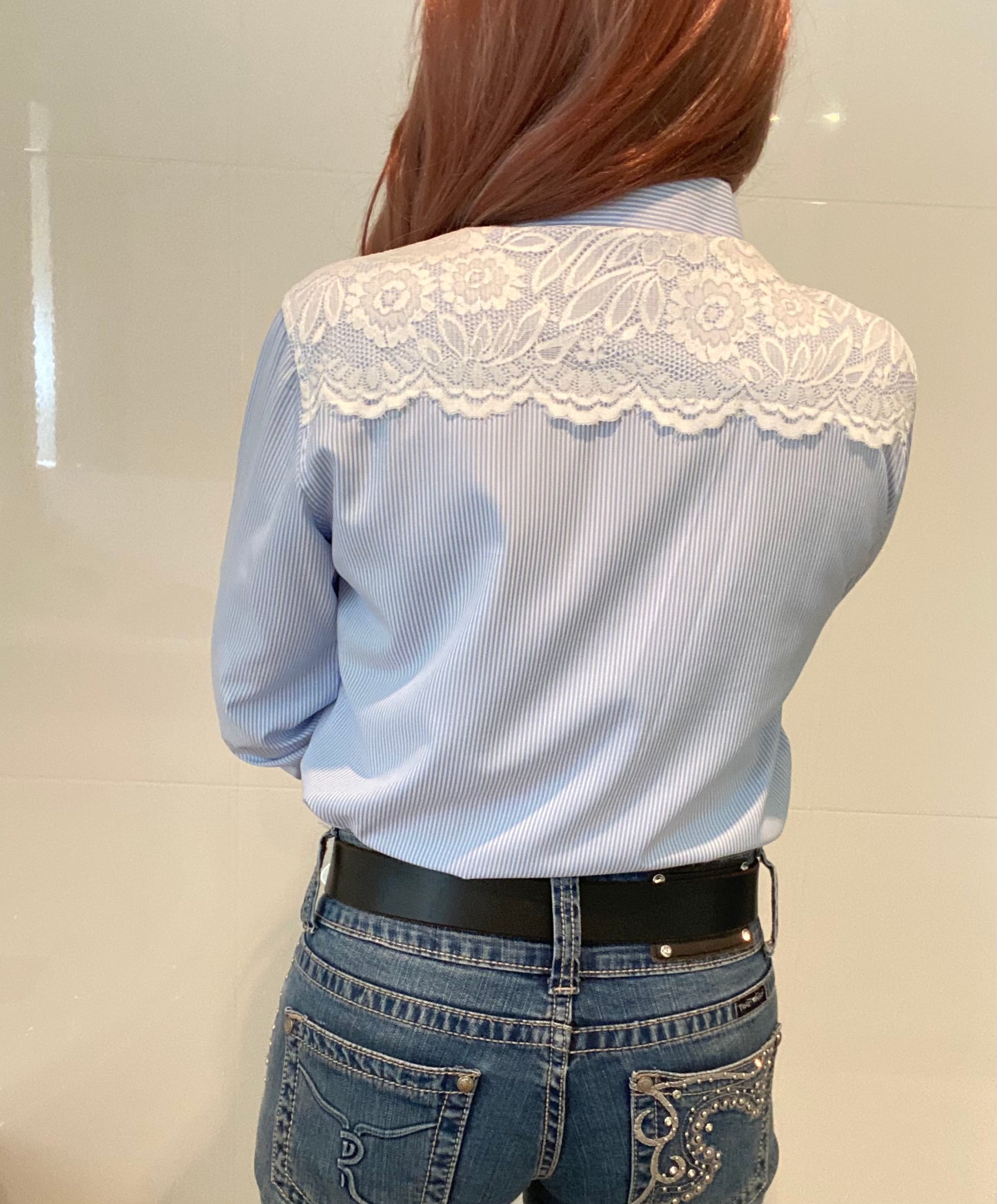 L1371 - DIXI Ladies Western Lace Yolk Shirt