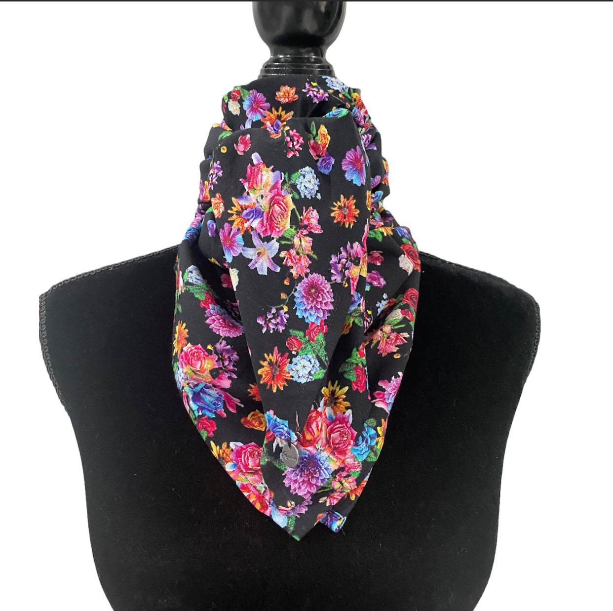 A8011 - Floral Rawhide Wild Rag Cowboy Scarf