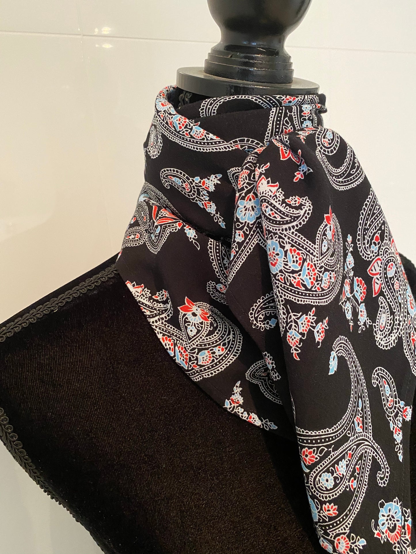 A7298 - Black Paisley Rawhide Scarf - Rawhide Western Wear