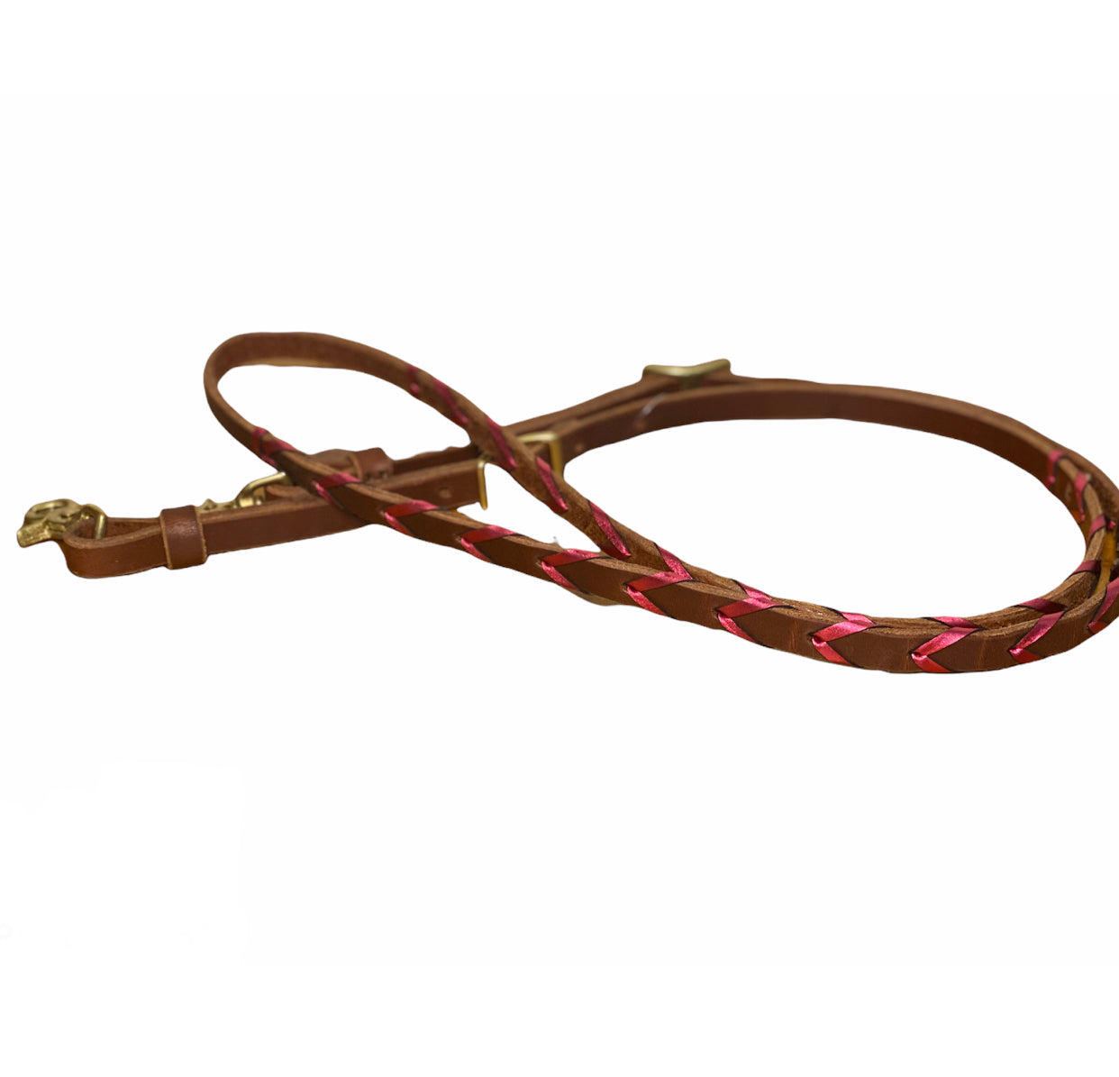 T5020MHP - Metallic Hot Pink Aust Made Laced Barrel Reins
