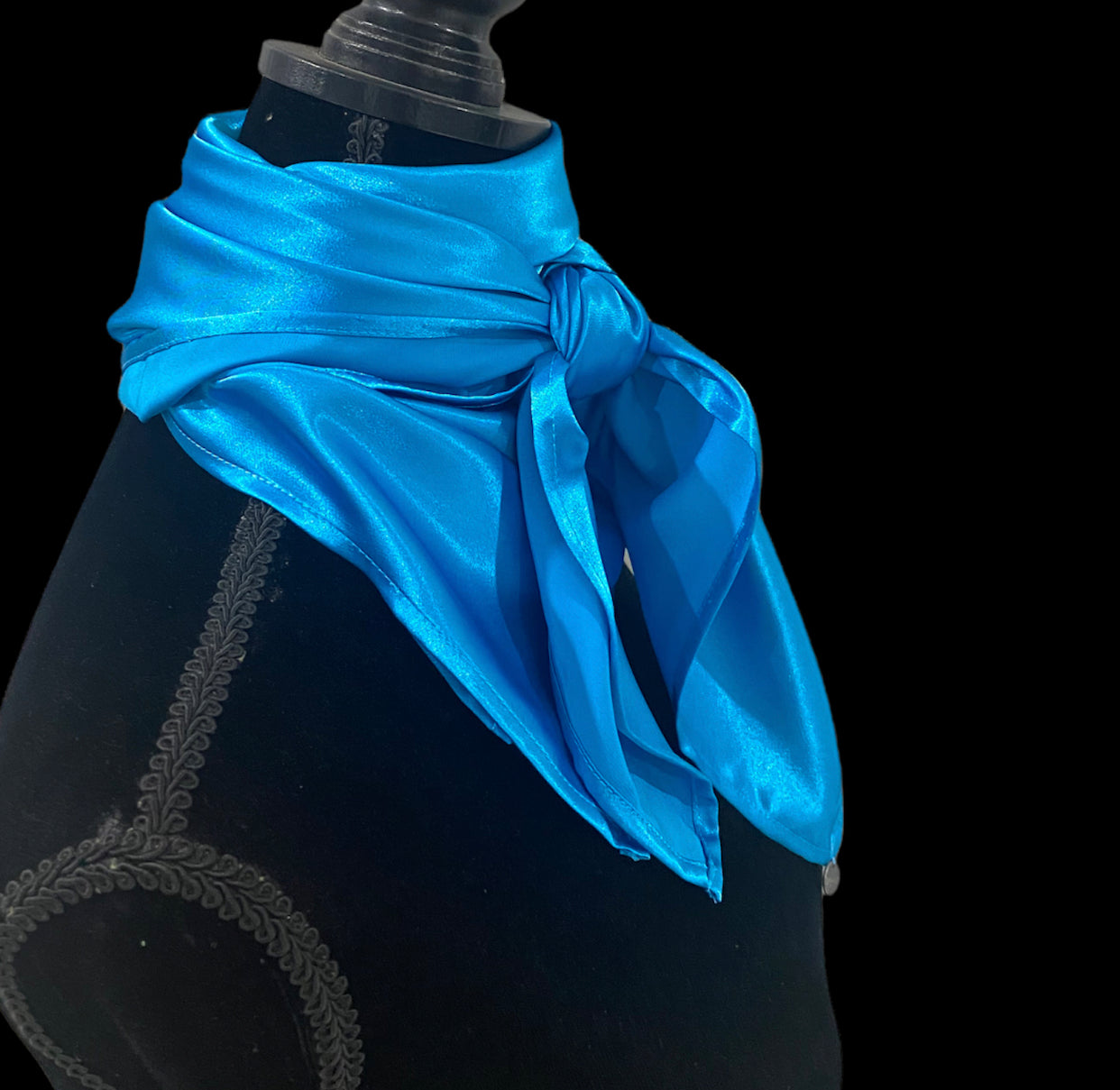 A8013 - SILK Turquoise Rawhide Wild Rag Cowboy Scarf