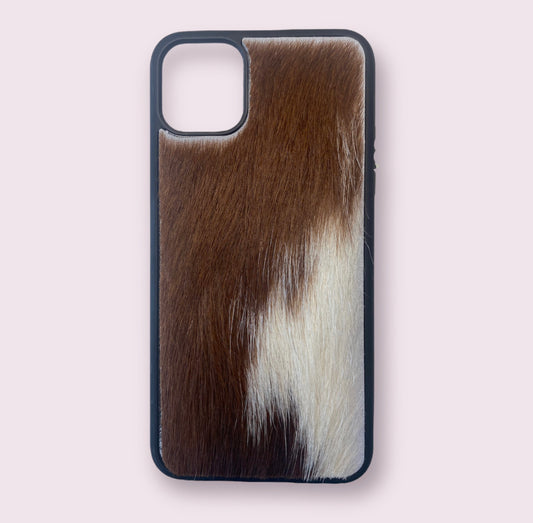 A8357 - IPhone 11 Pro Max Hair on Hide Leather Case