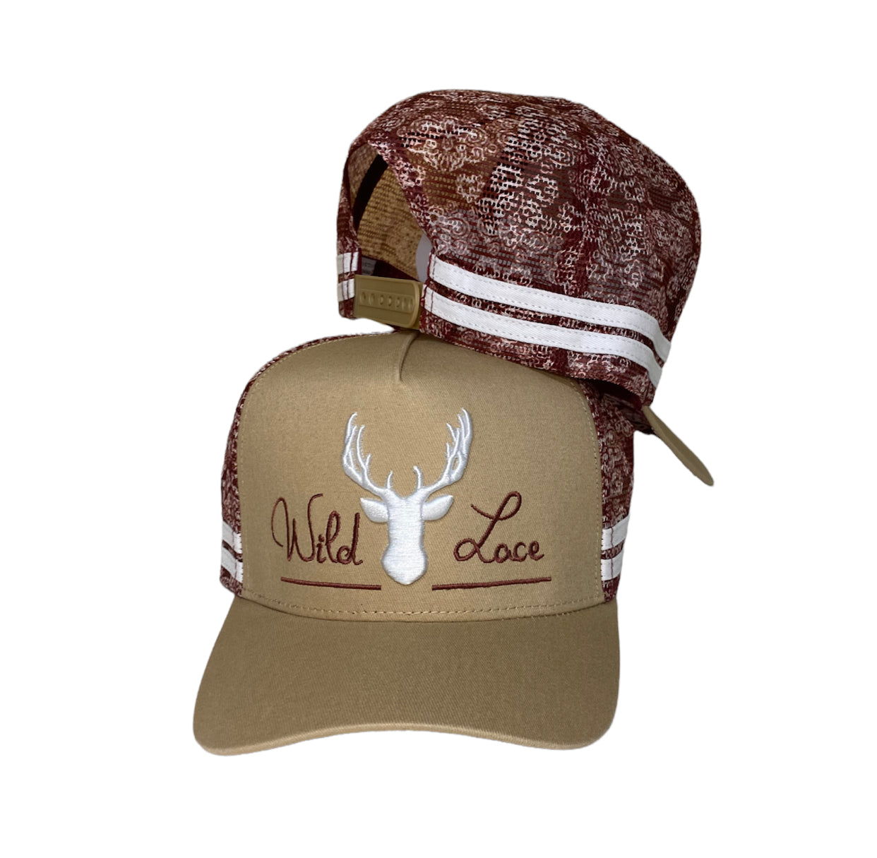 C383 - Wild Lace Mulberry Lace Country Trucker Cap